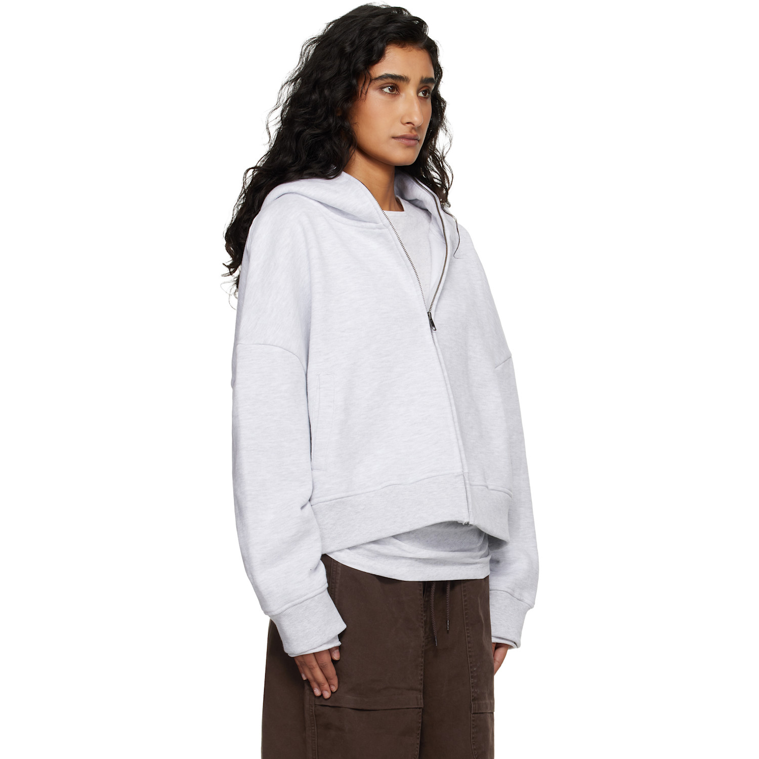  Entire Studios Gray Eternal Zip Hoodie 