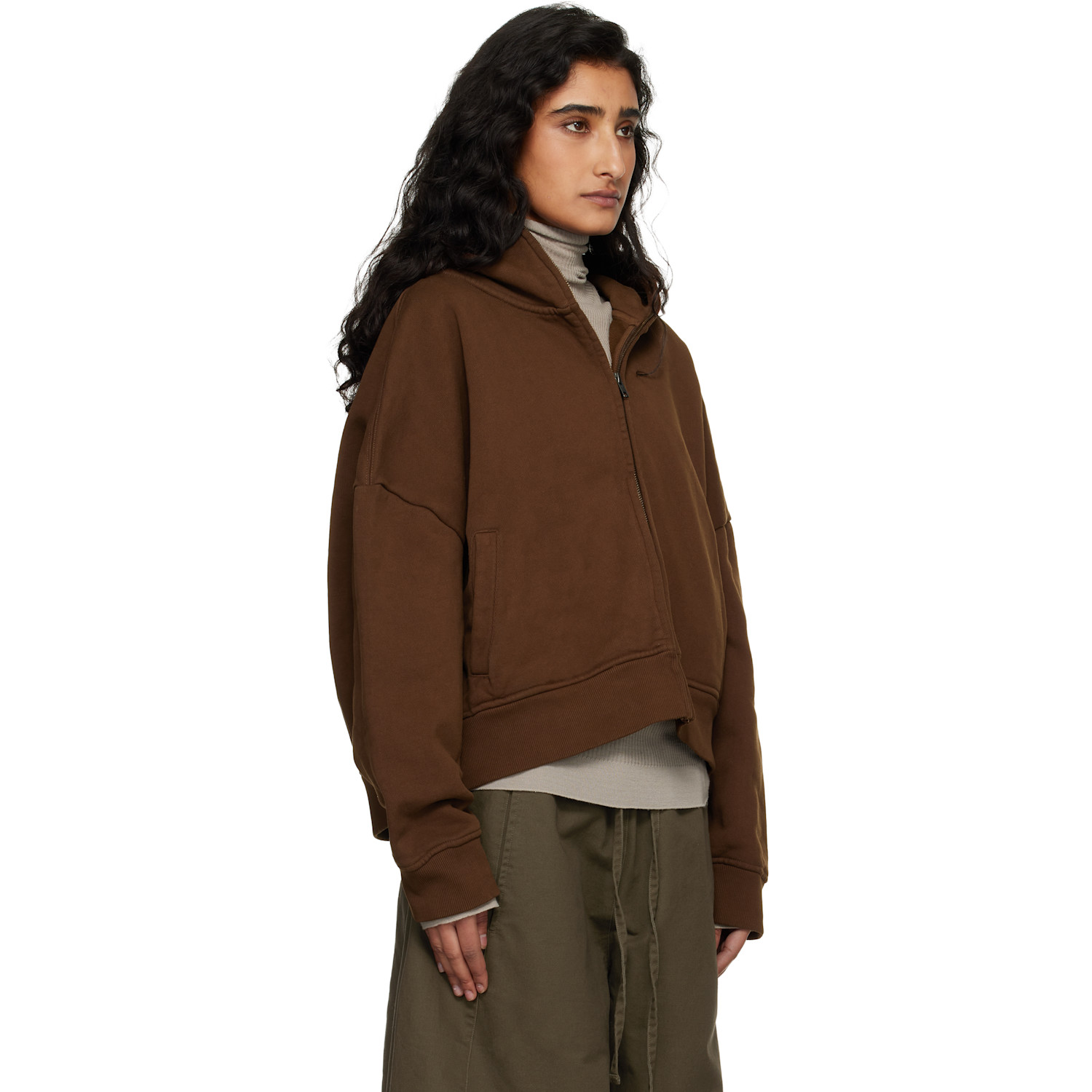  Entire Studios Brown Eternal Zip Hoodie 