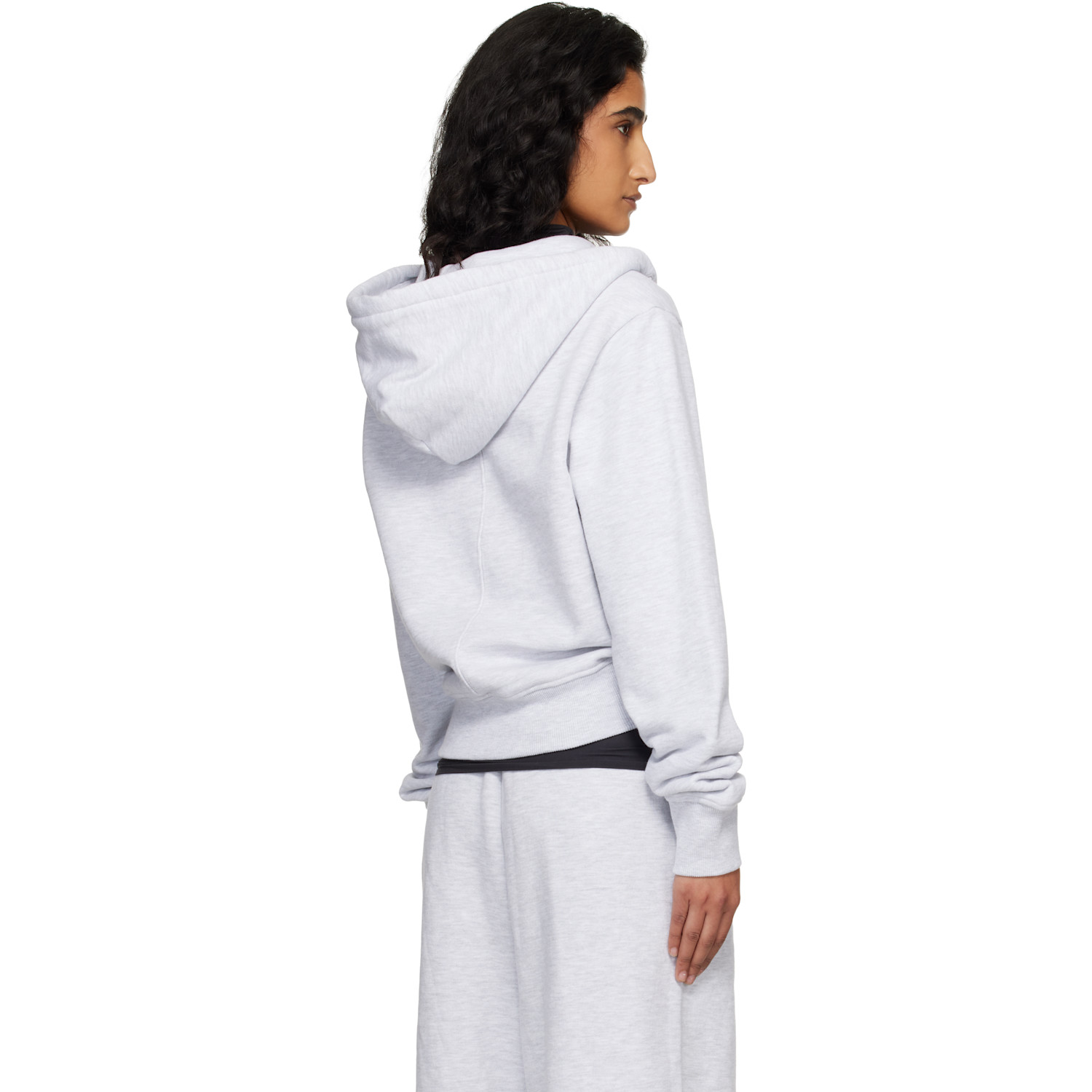  Entire Studios Gray Slim Zip Up Hoodie 