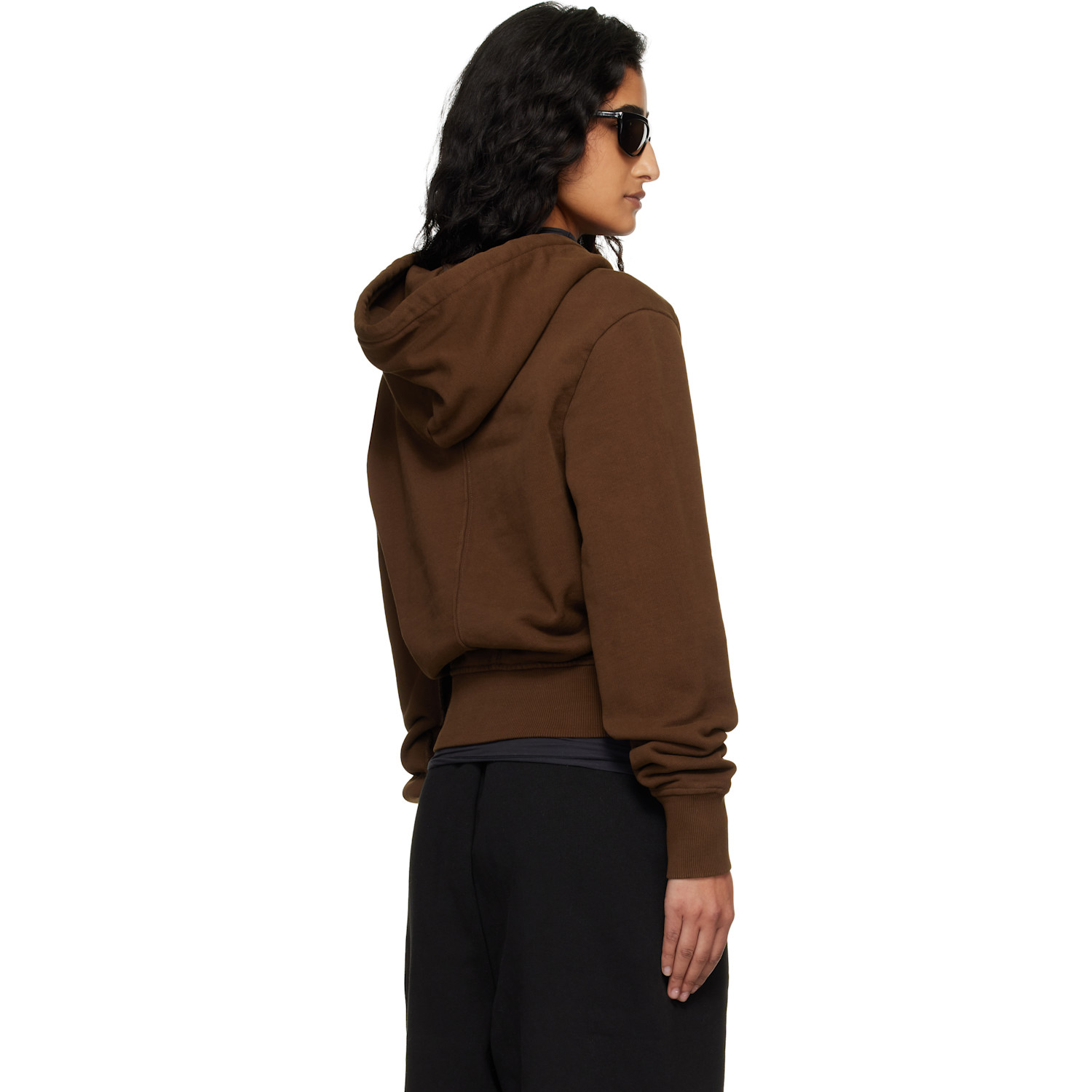  Entire Studios Brown Slim Zip Up Hoodie 