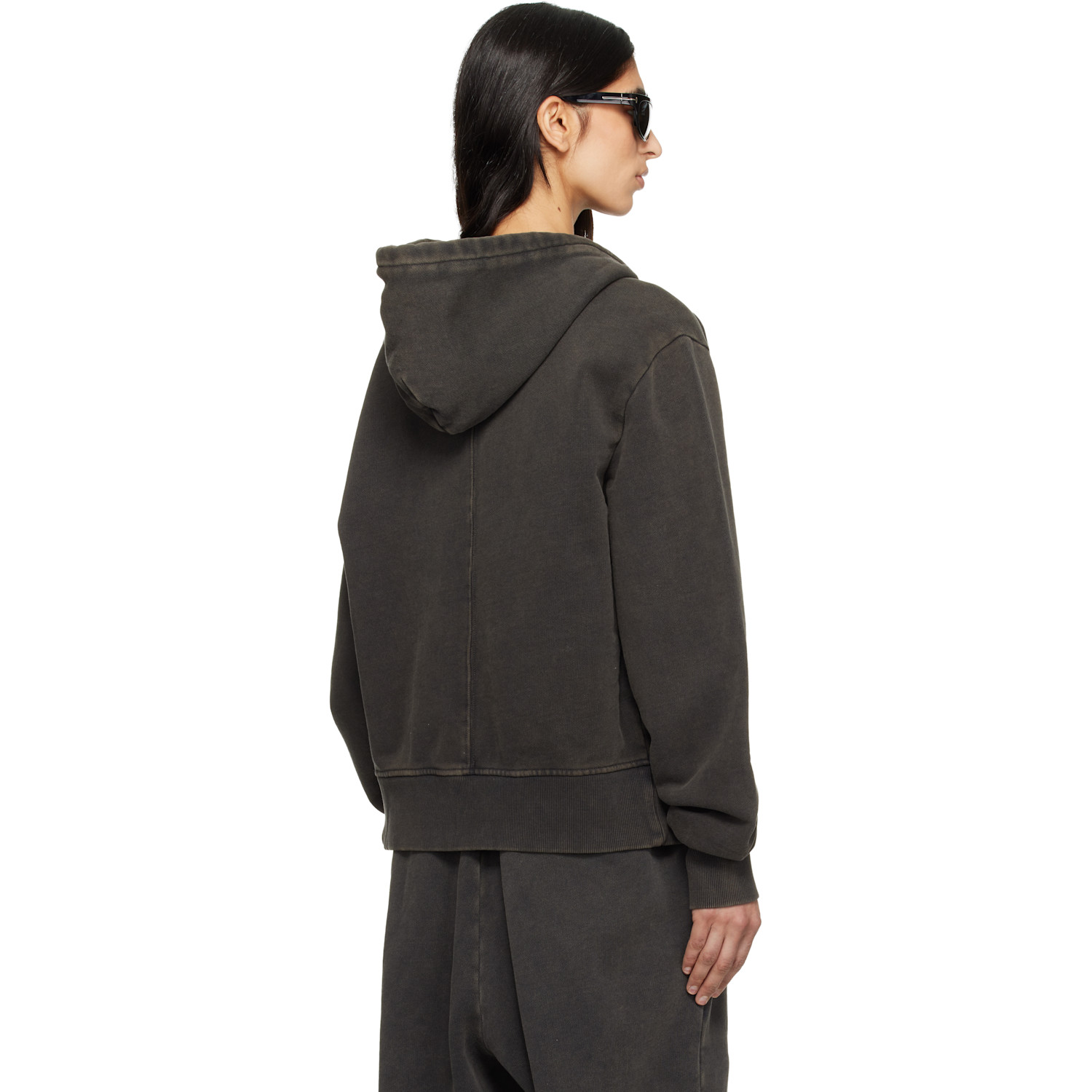  Entire Studios Black Slim Zip Up Hoodie 
