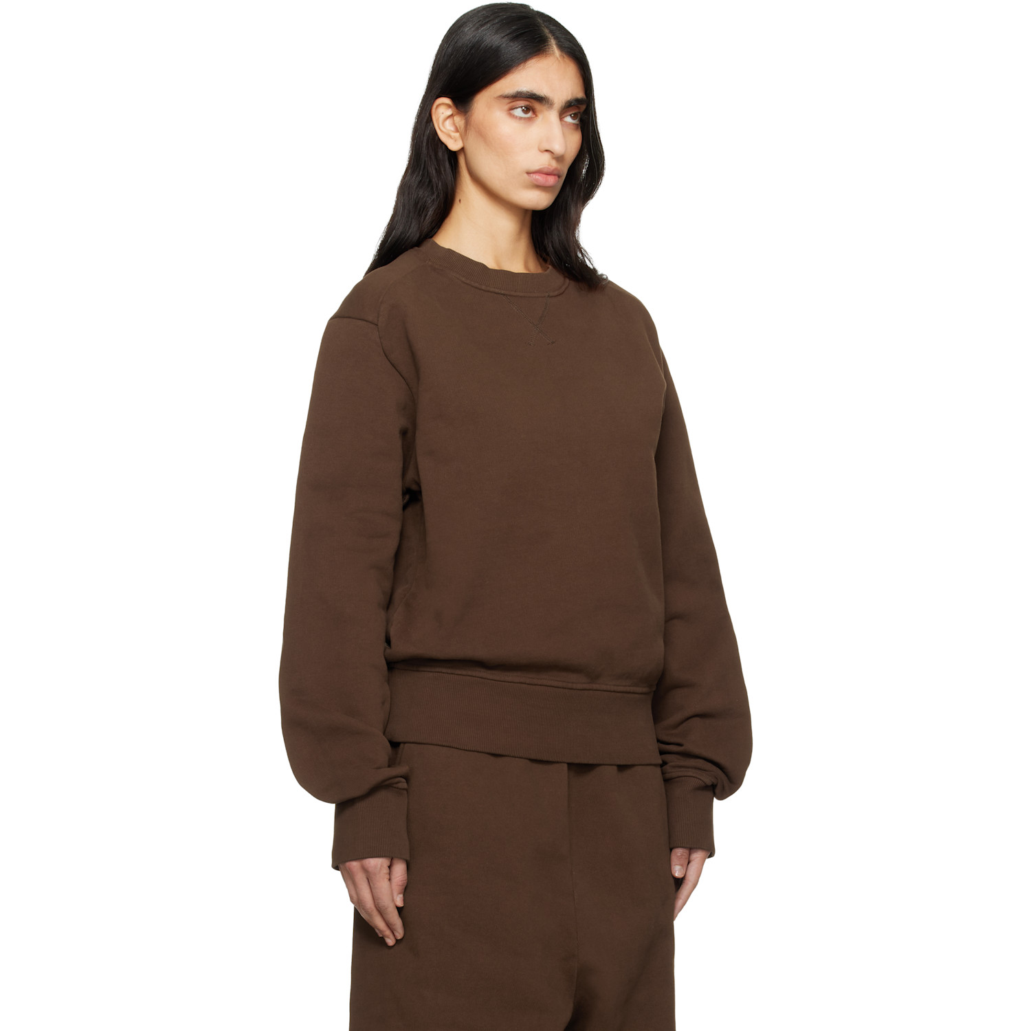 Entire Studios Brown Pod Crew Sweatshirt 