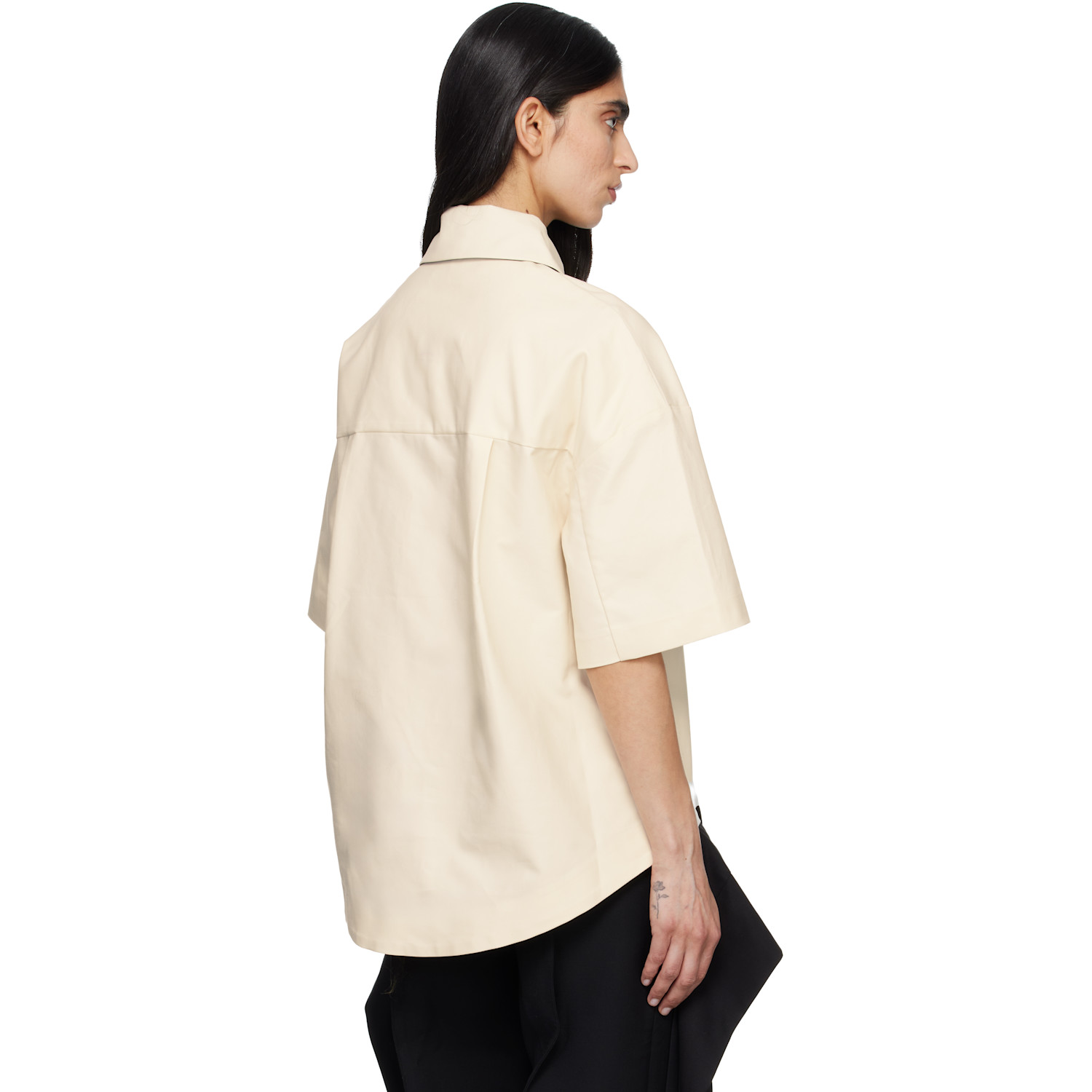 Entire Studios Off-white Extended Trim Polo 