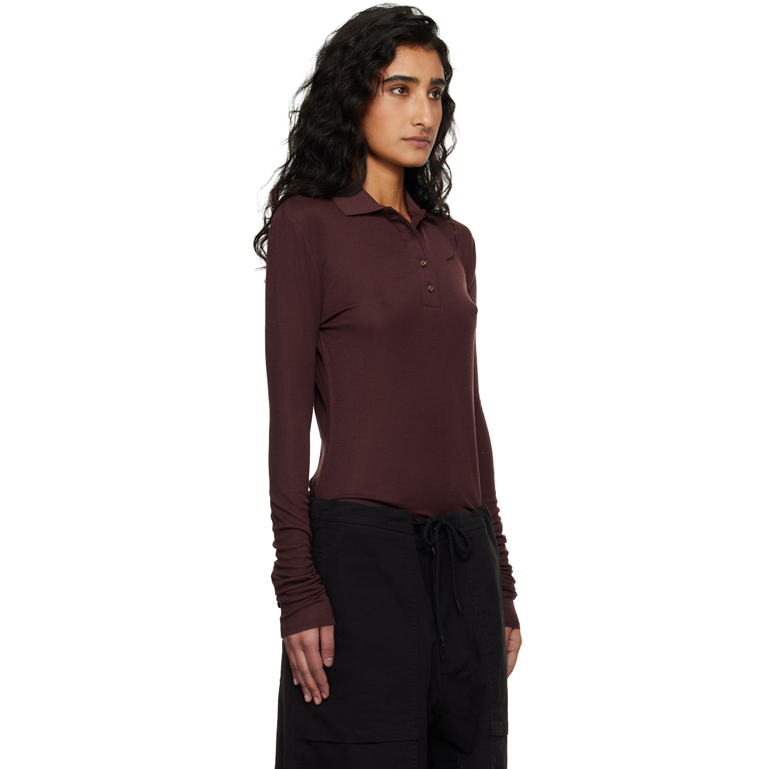  Entire Studios Brown Ls Polo 