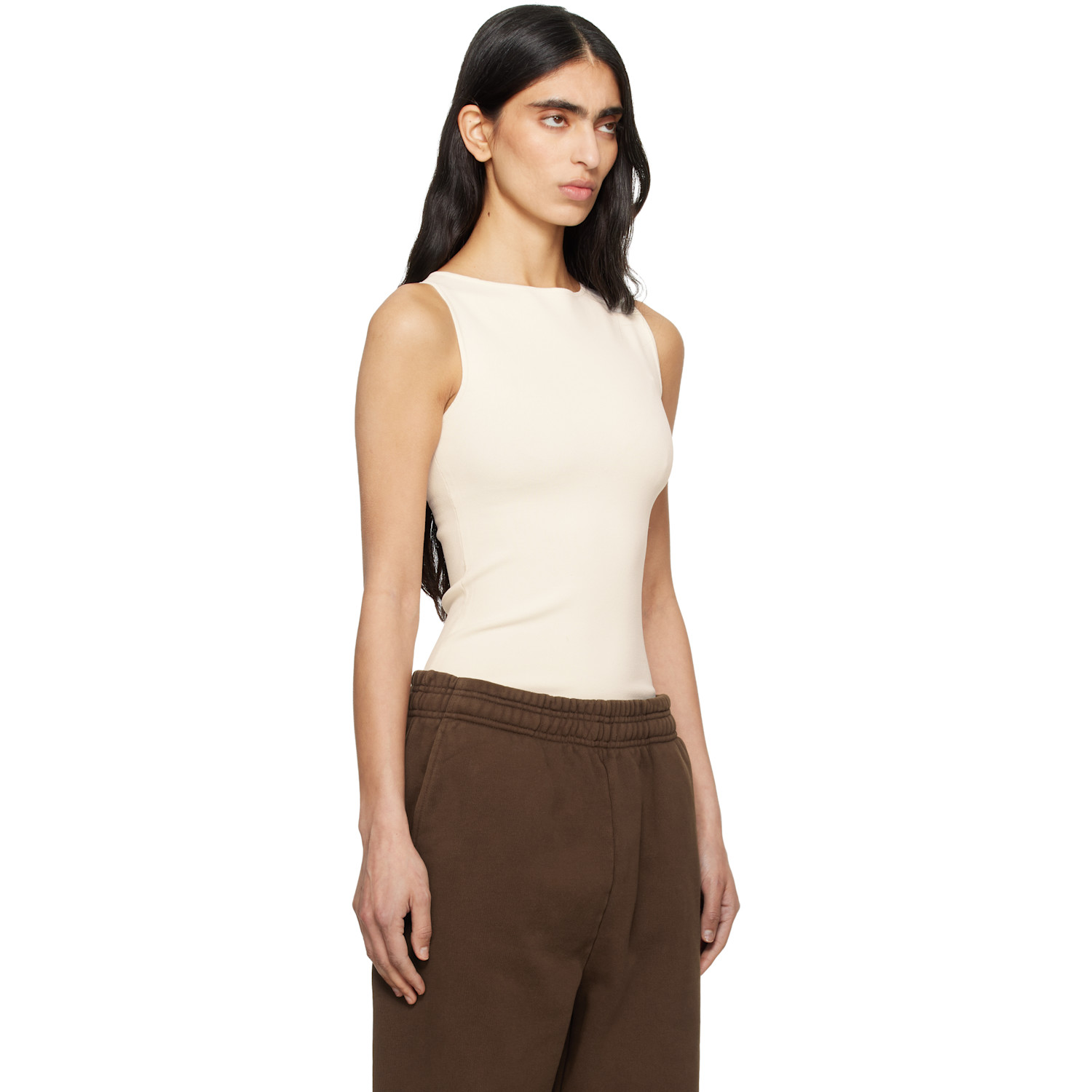 Entire Studios Off-white Boat Neck Top 