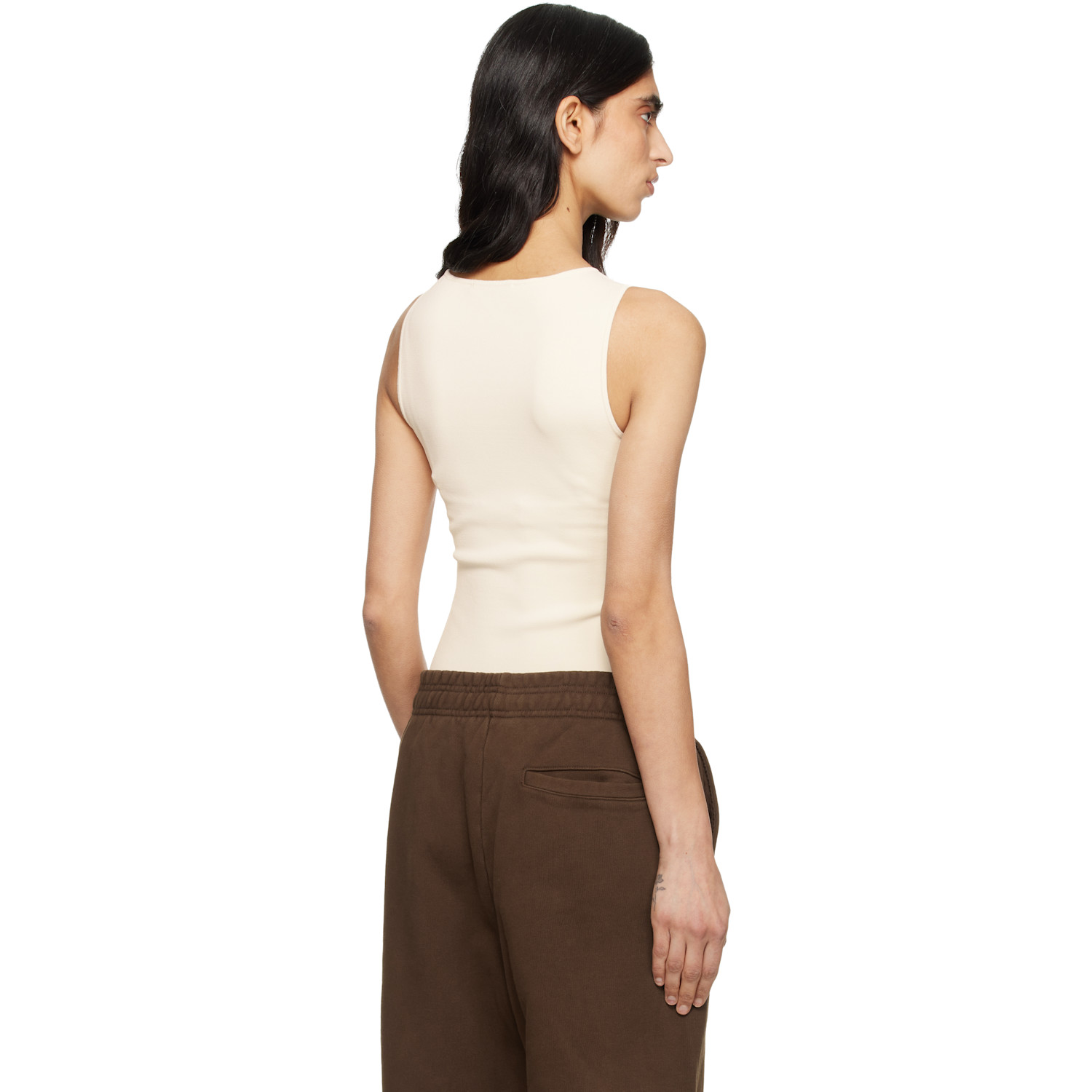  Entire Studios Off-white Boat Neck Top 