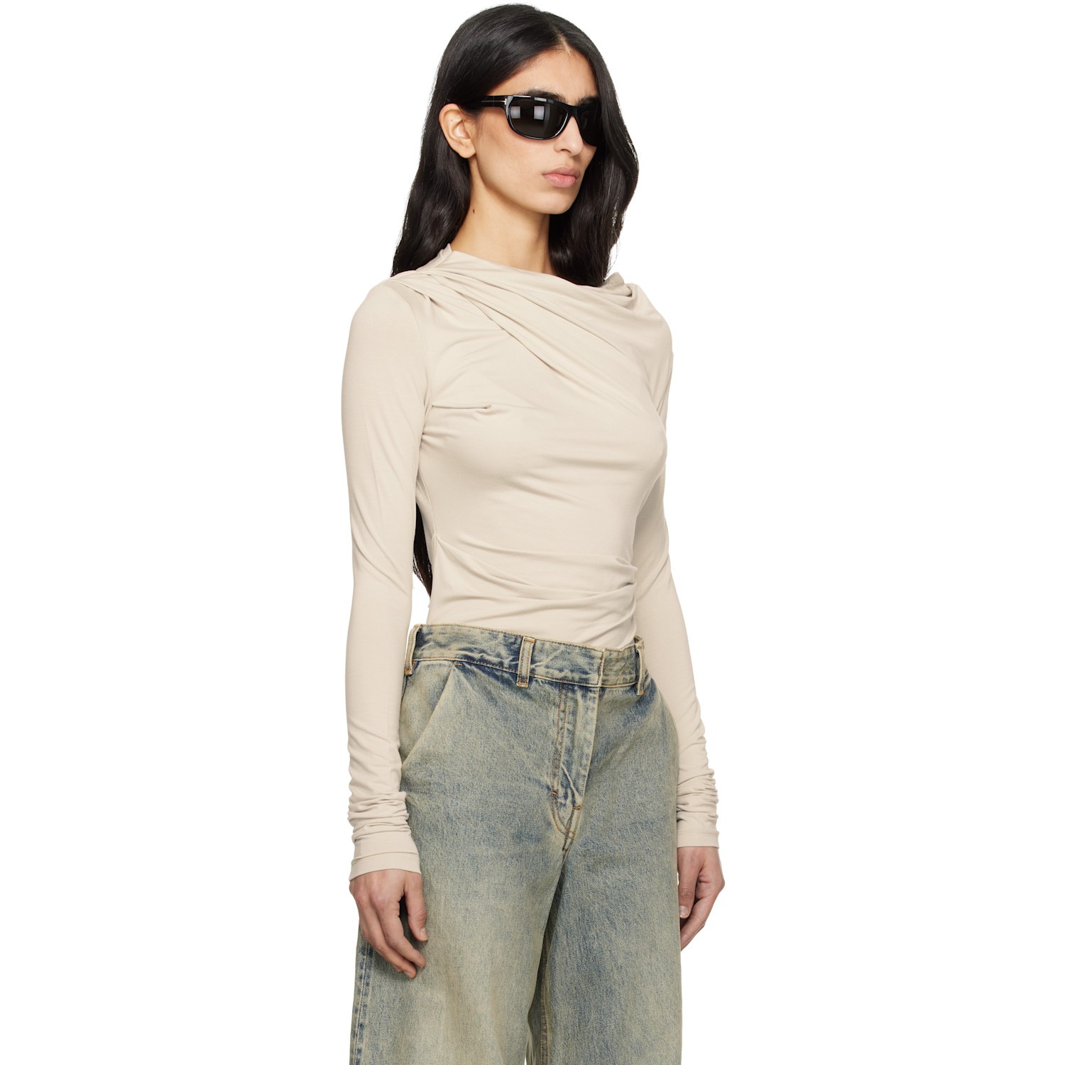  Entire Studios Off-white Drape Top 
