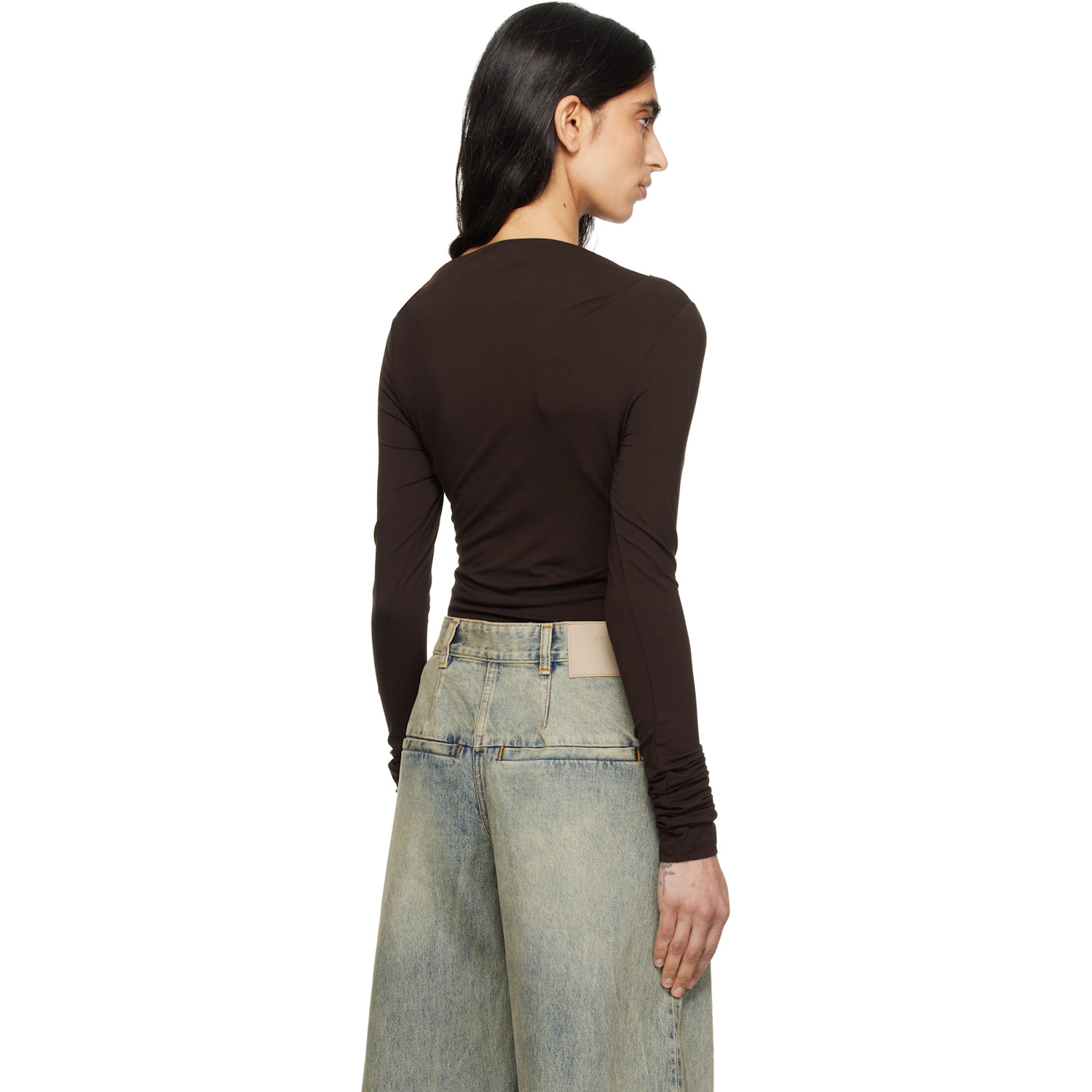  Entire Studios Brown Drape Top 