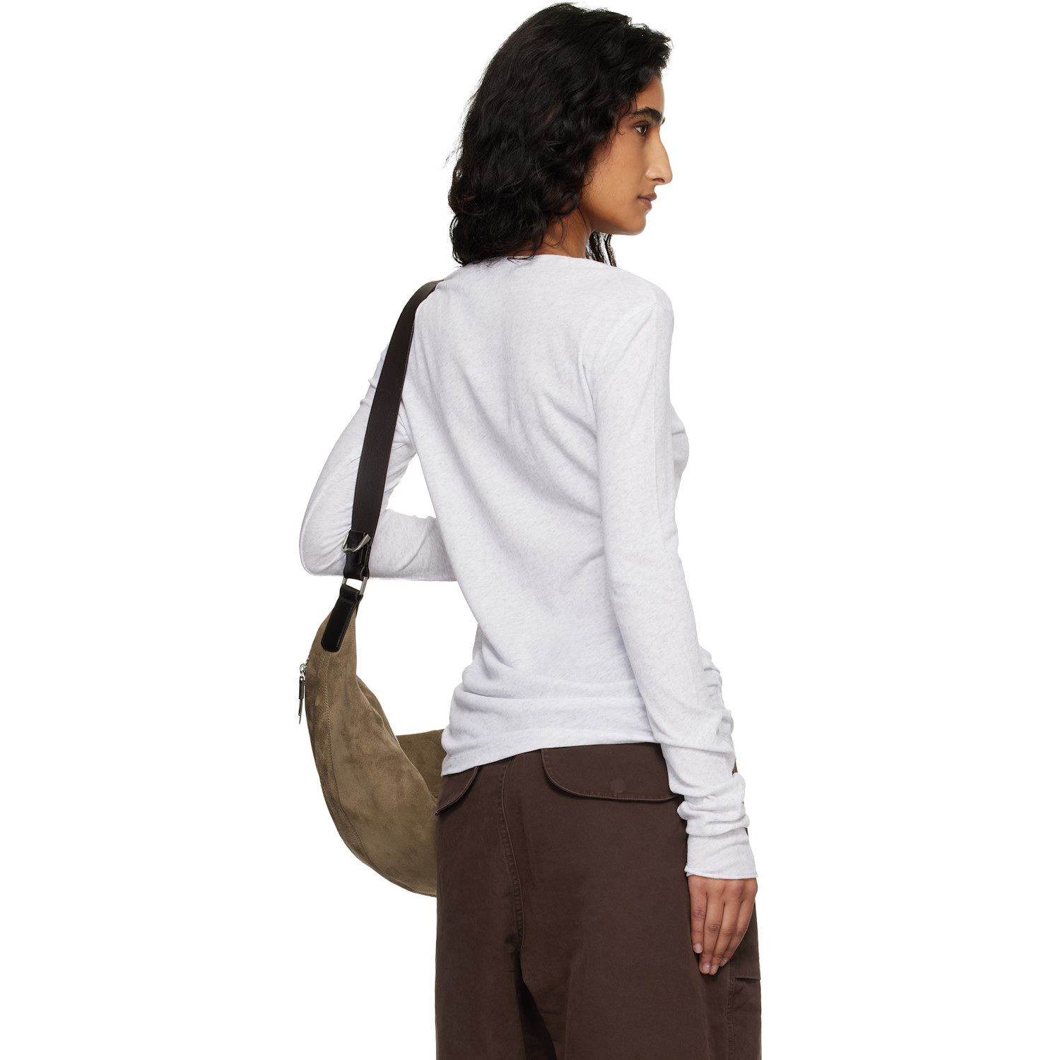  Entire Studios Gray Sheer Long Sleeve T-shirt 