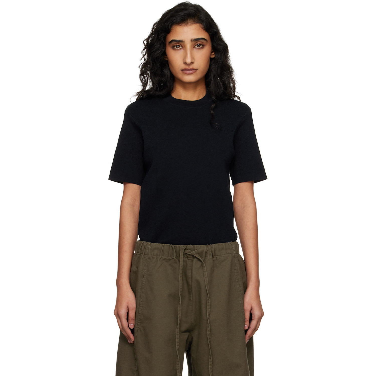 Entire Studios Black Slim Knit T-shirt