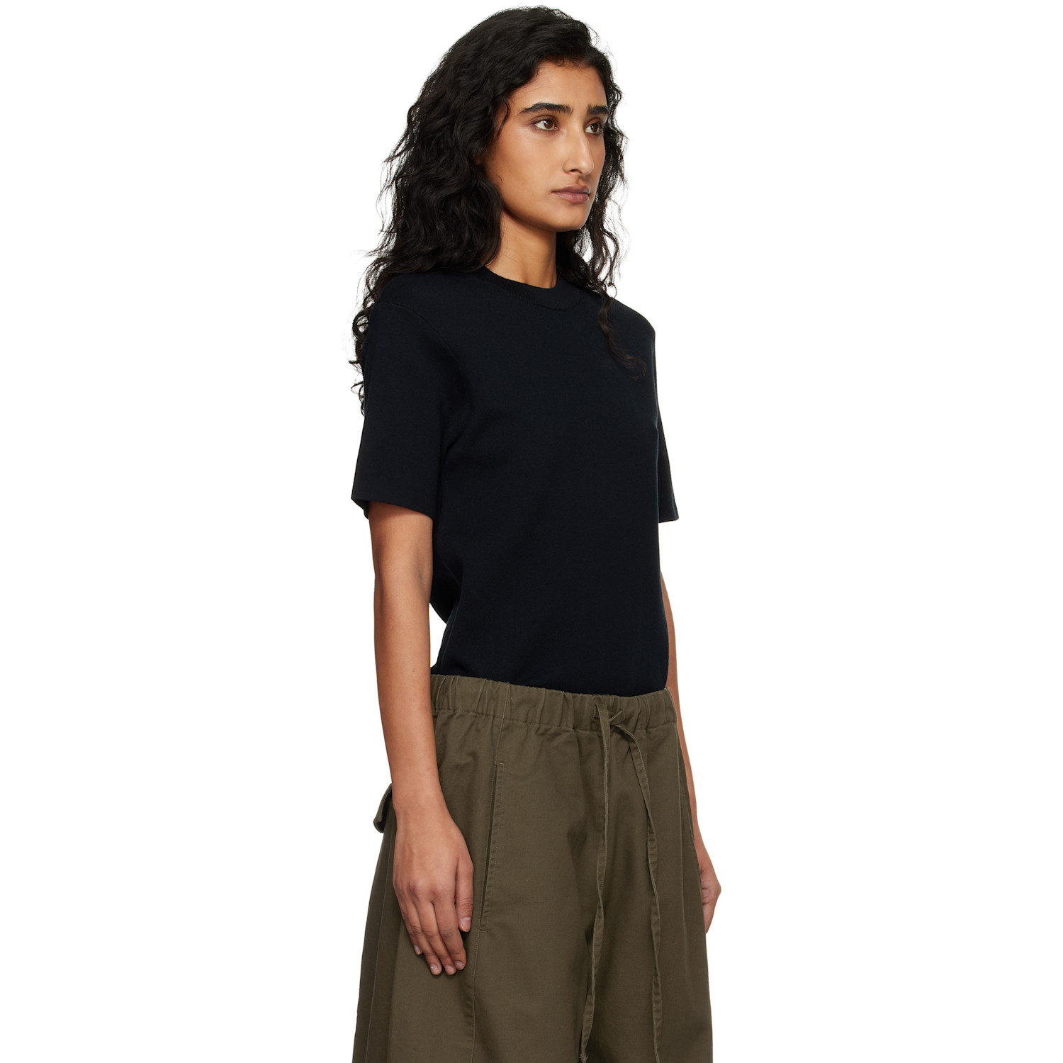  Entire Studios Black Slim Knit T-shirt 