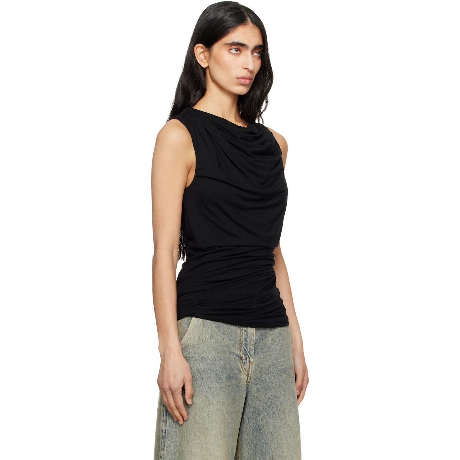  Entire Studios Black Drape Tank Top 