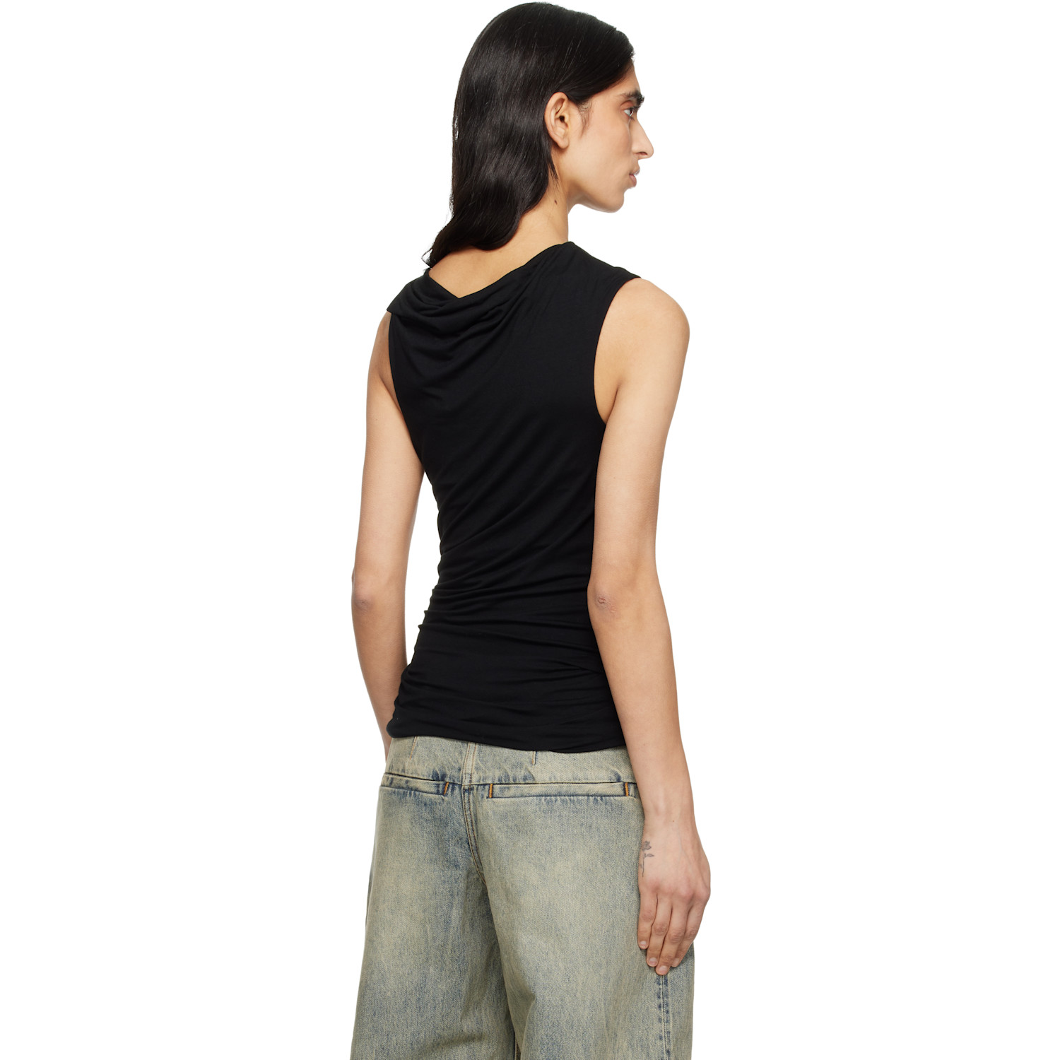  Entire Studios Black Drape Tank Top 