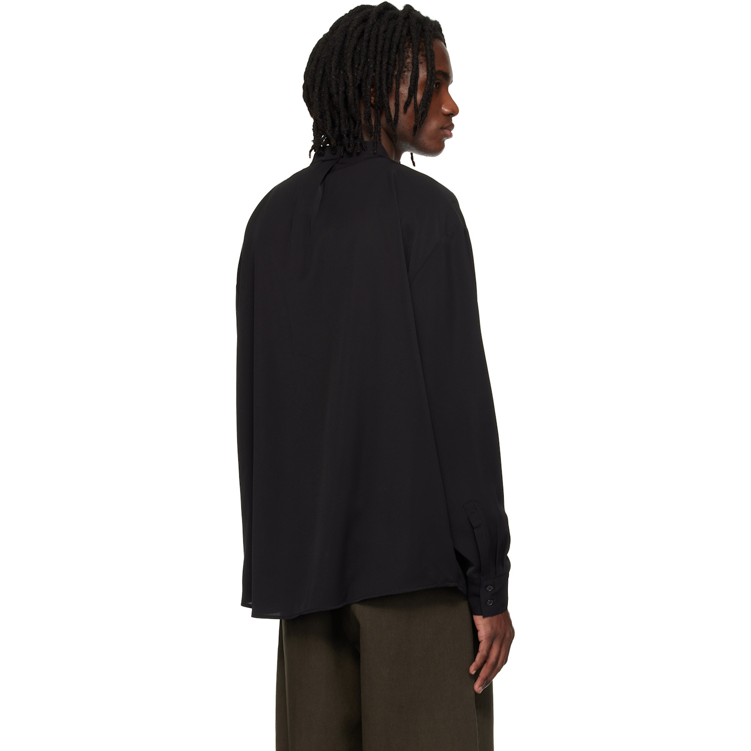  Entire Studios Black Mao Dart Shirt 