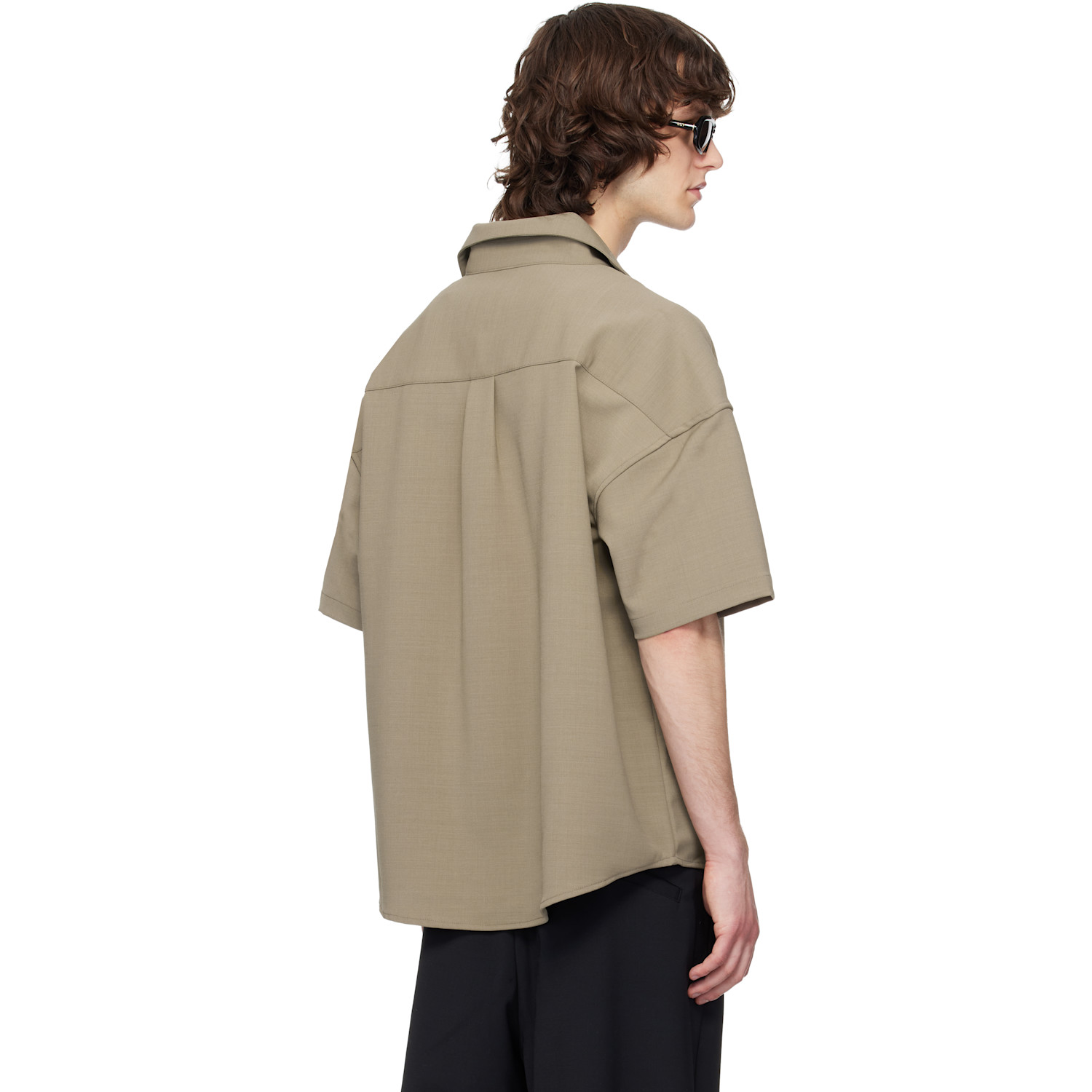  Entire Studios Taupe Short Sleeve Shirt 