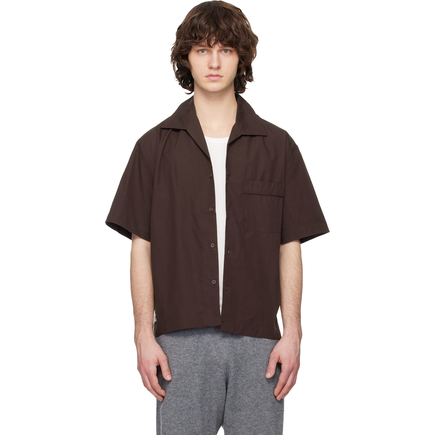 Entire Studios Brown Pajama Shirt