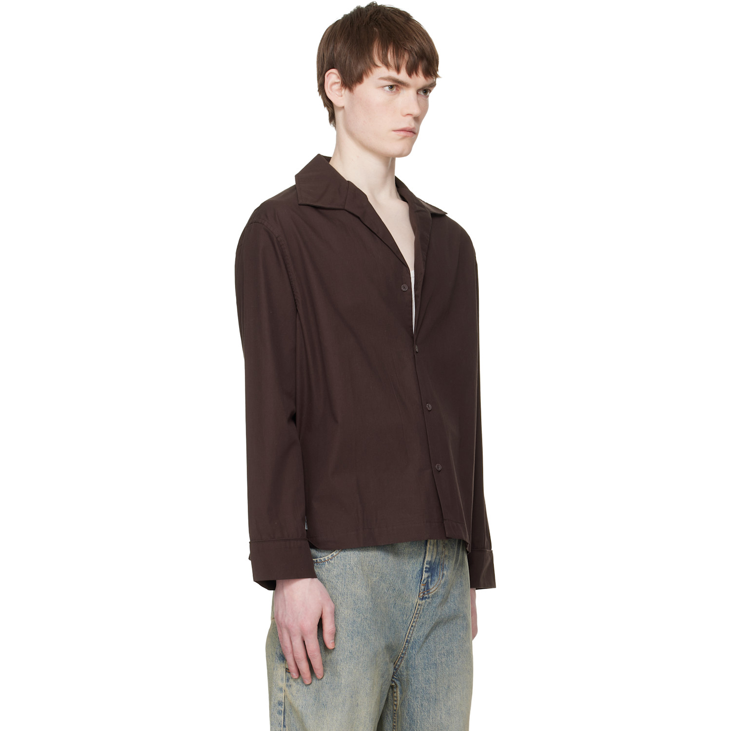  Entire Studios Brown Ls Pajama Shirt 