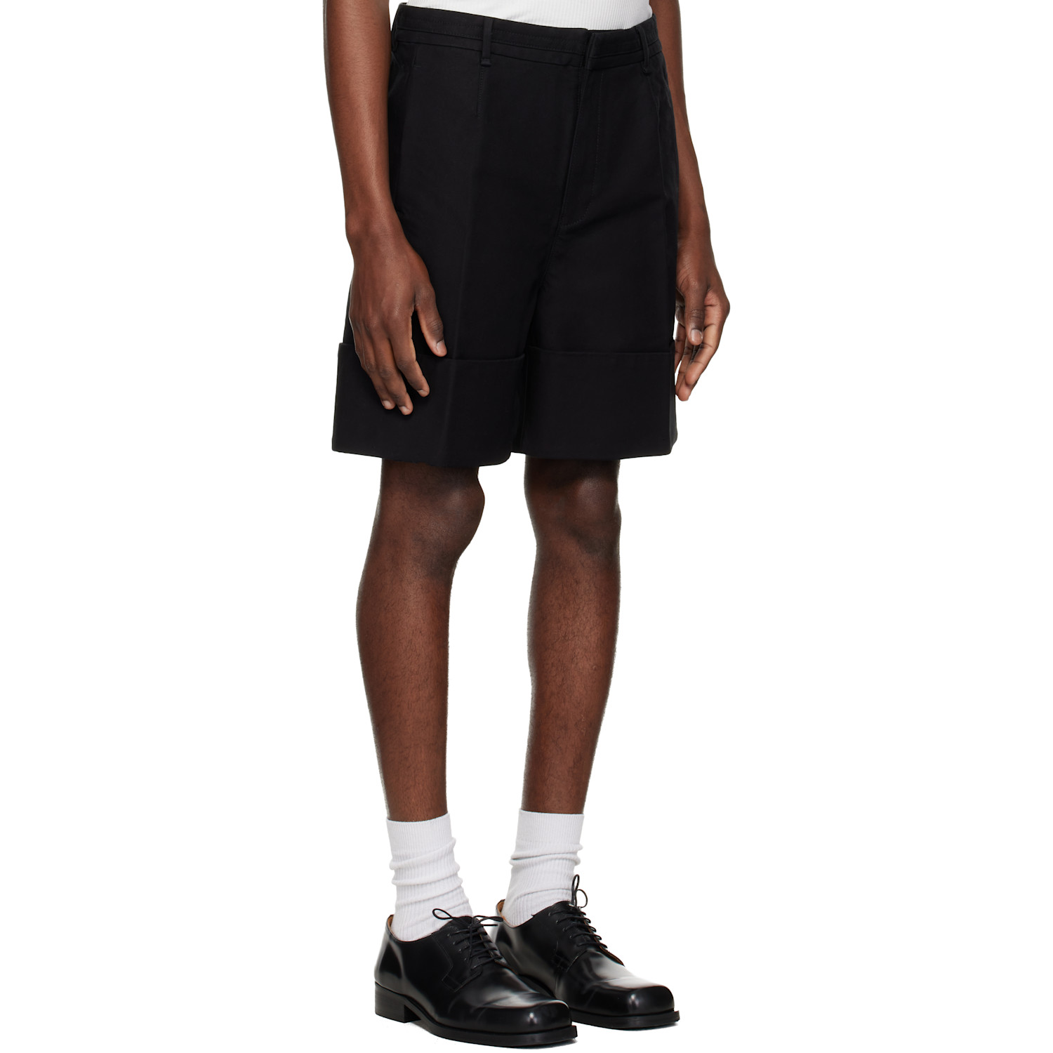  Entire Studios Black Cuffed Shorts 