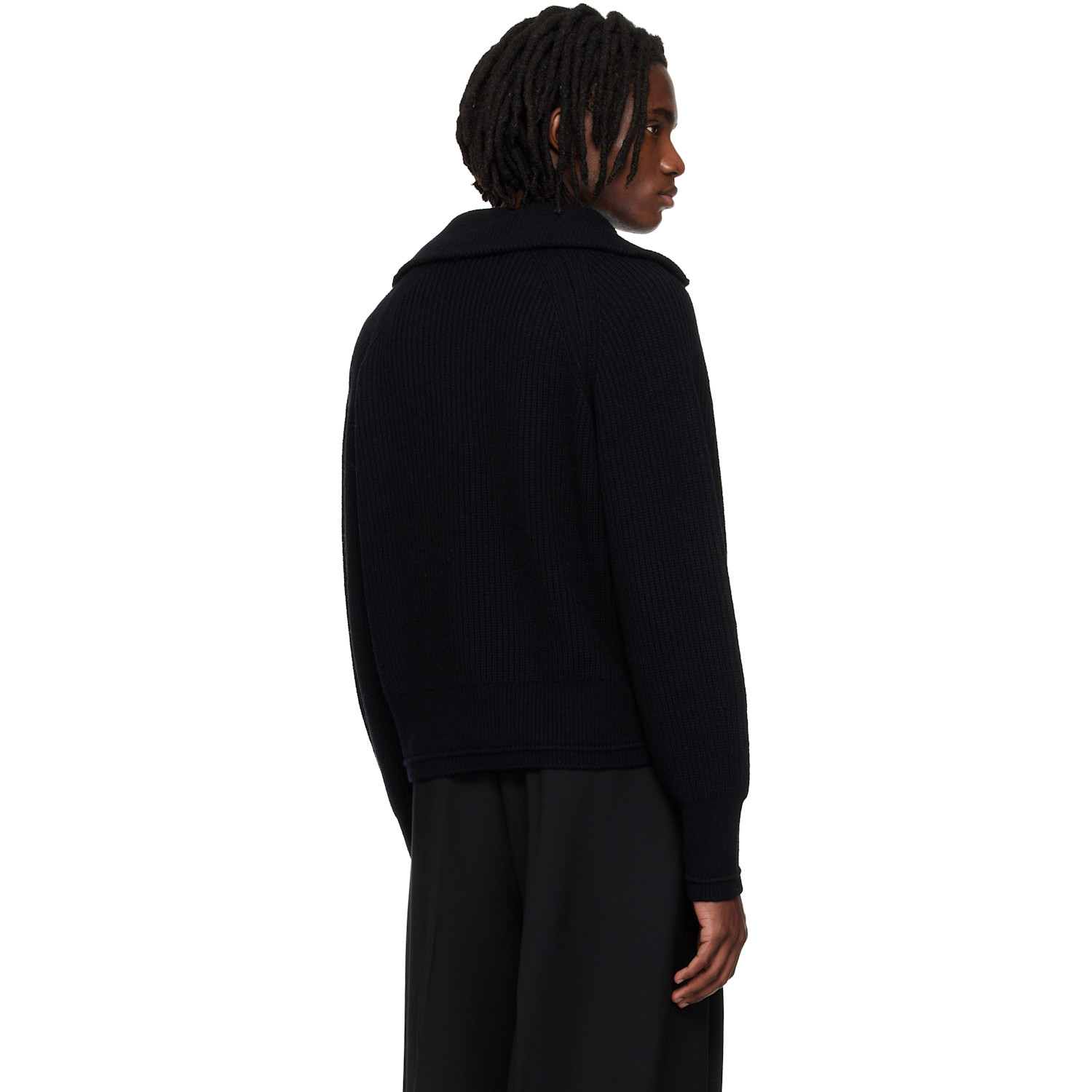  Entire Studios Black Blimp Quarter Zip Sweater 