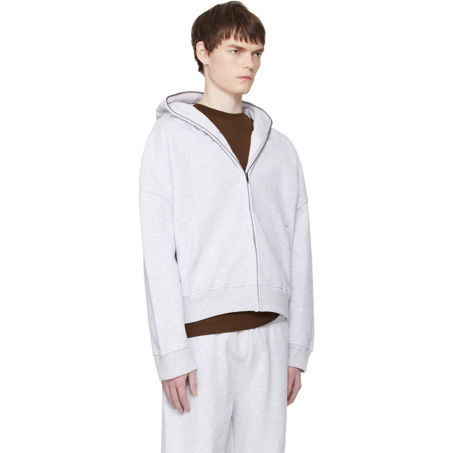  Entire Studios Gray Eternal Zip Hoodie 