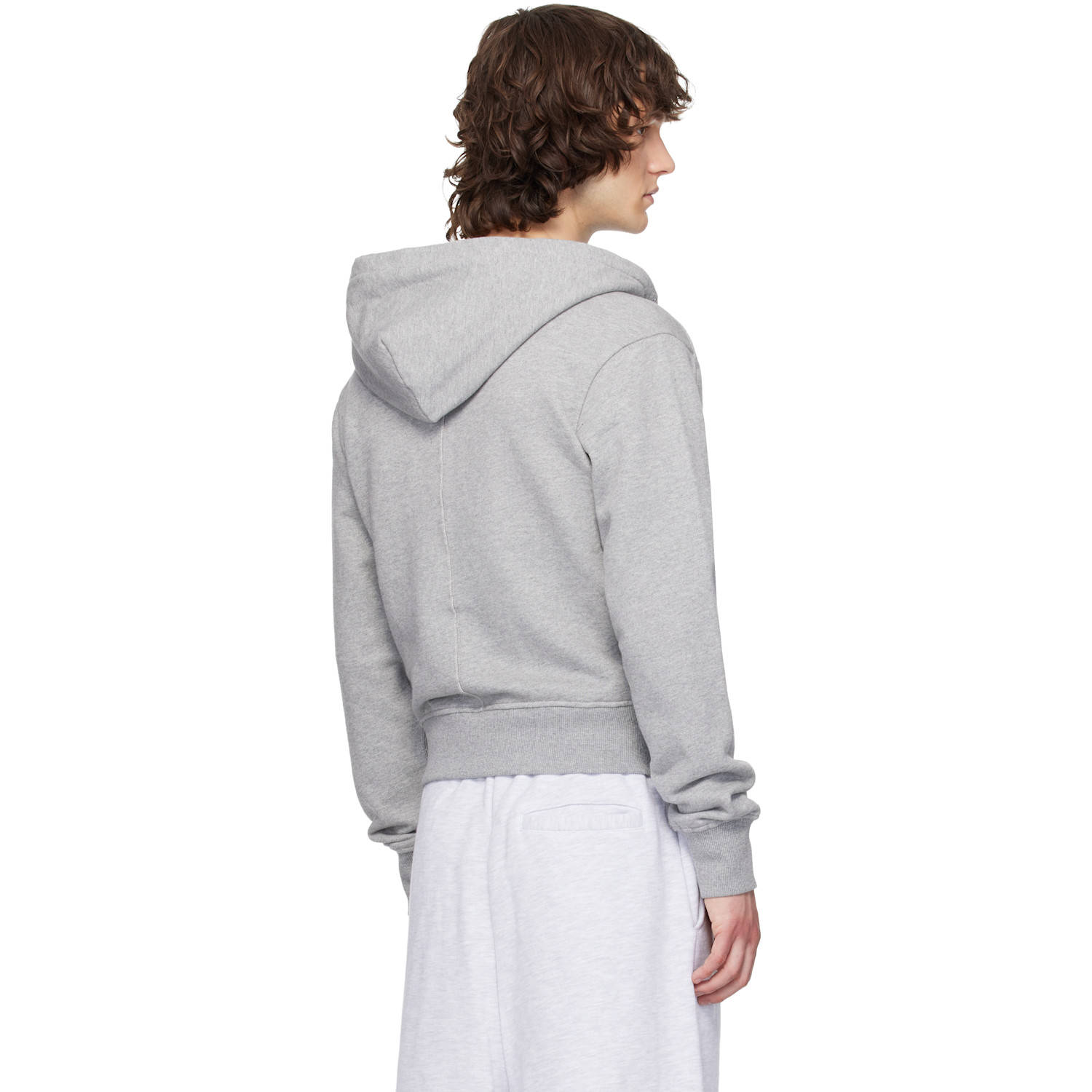  Entire Studios Gray Slim Zip Up Hoodie 