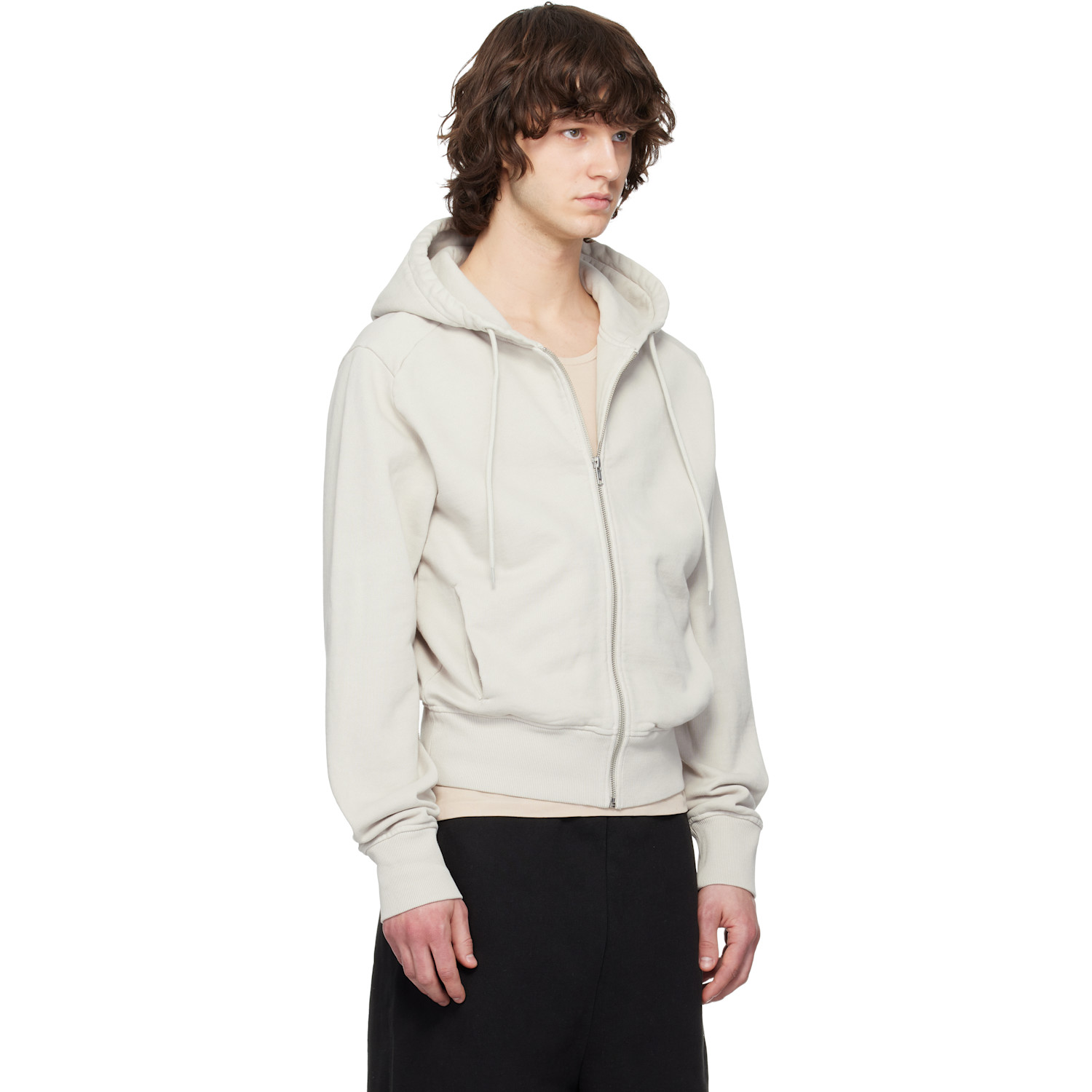  Entire Studios Off-white Slim Zip Up Hoodie 
