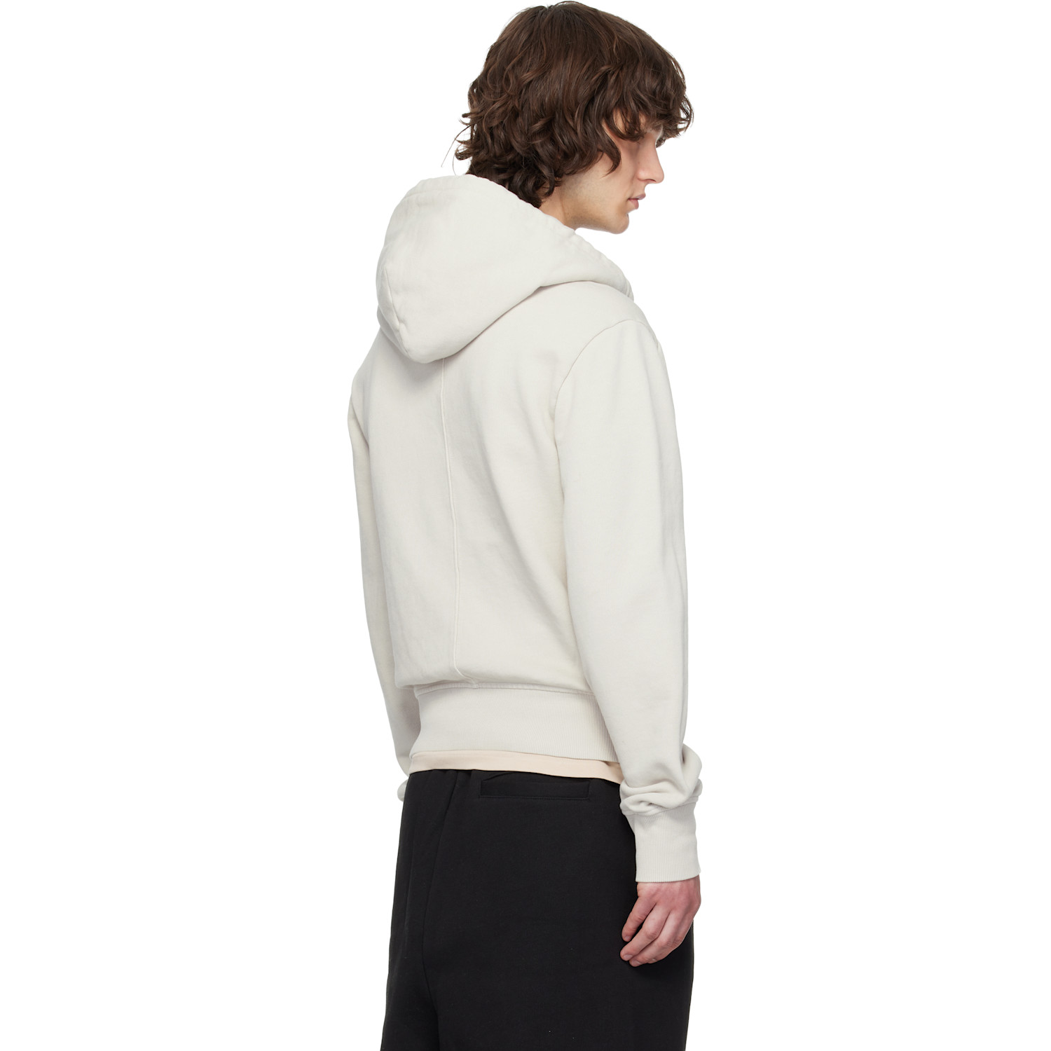  Entire Studios Off-white Slim Zip Up Hoodie 