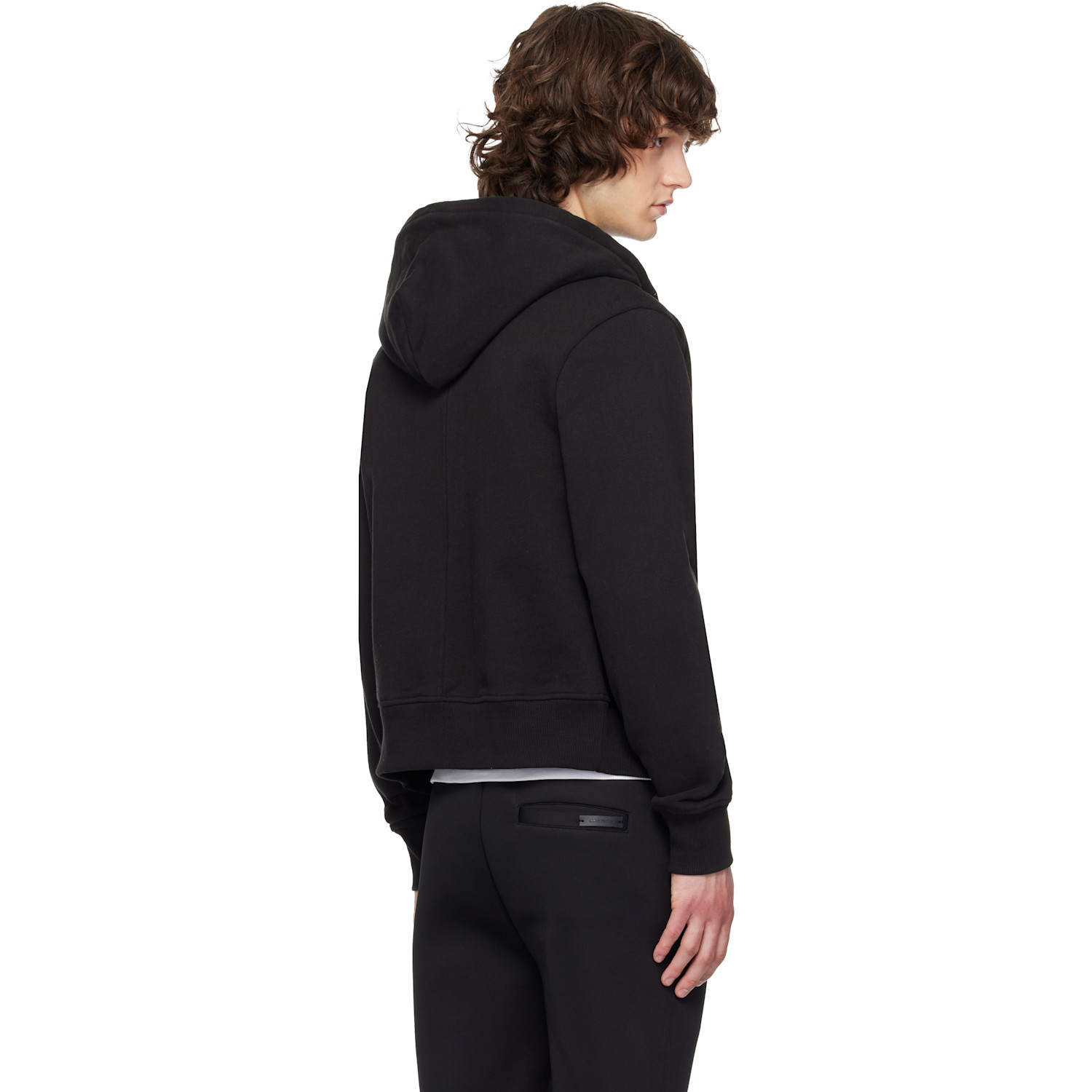  Entire Studios Black Slim Zip Up Hoodie 
