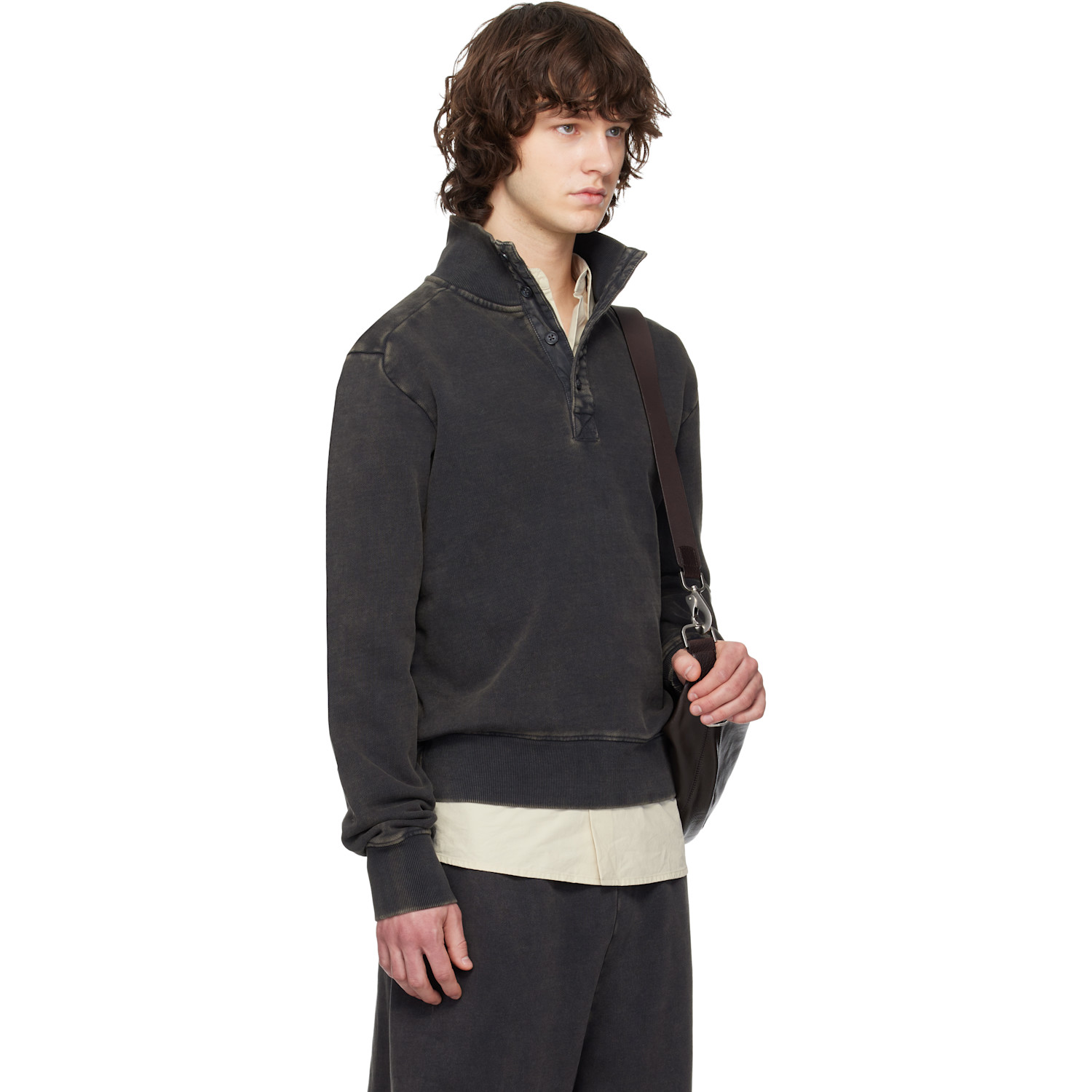  Entire Studios Black Port Pullover Sweatshirt 