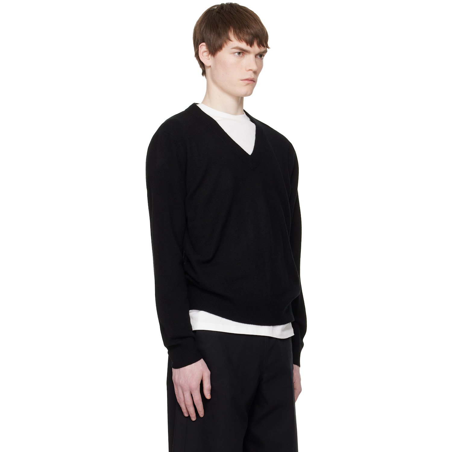  Entire Studios Black Knit V-neck Sweater 