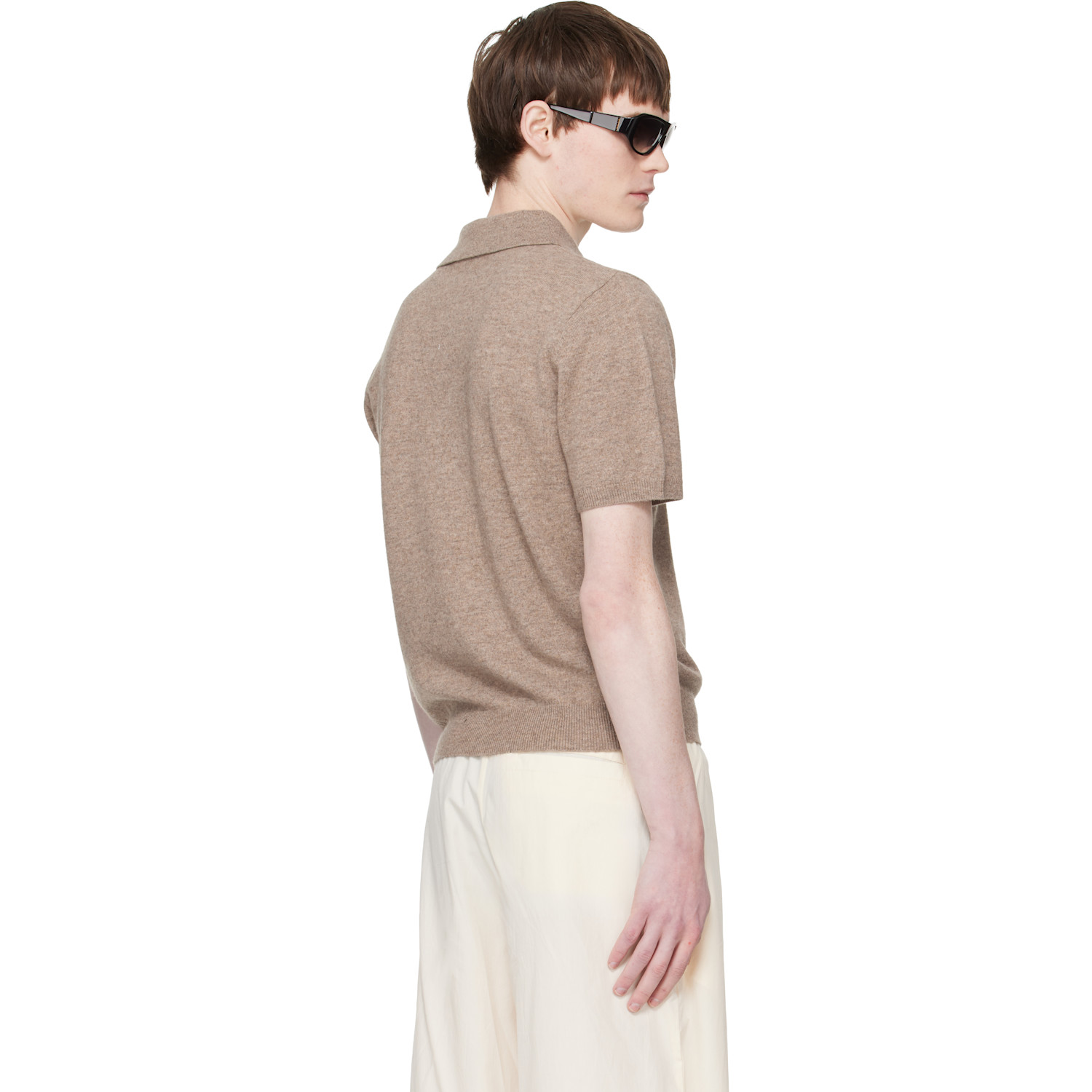  Entire Studios Beige Short Sleeve Knit Polo 