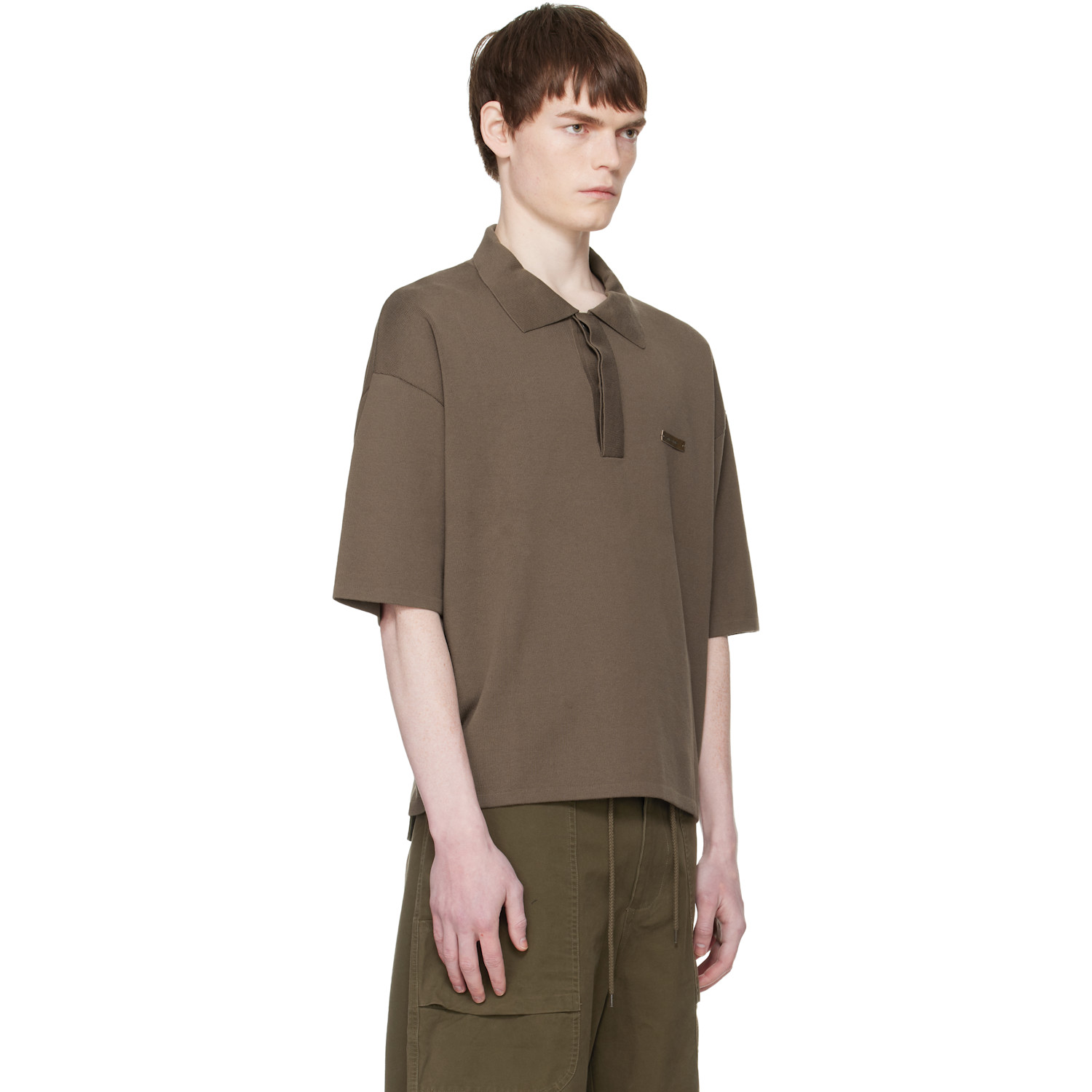  Entire Studios Brown Ss Club Polo 