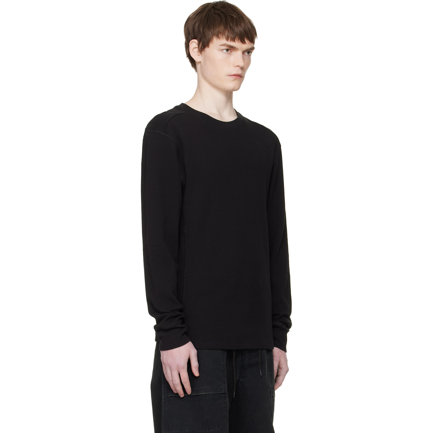  Entire Studios Black Thermal Long Sleeve T-shirt 