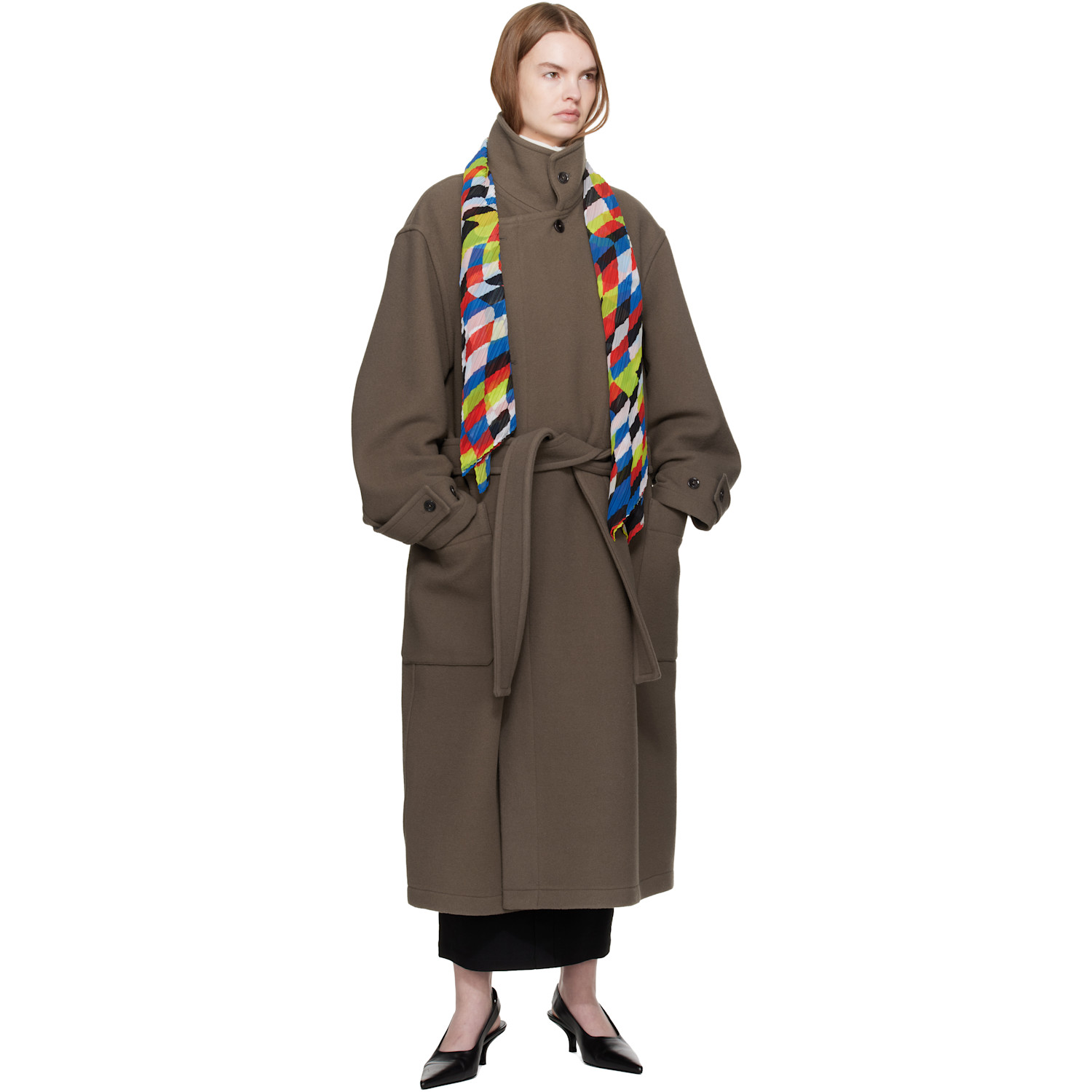  Pleats Please Issey Miyake Multicolor Dancing Square Scarf 