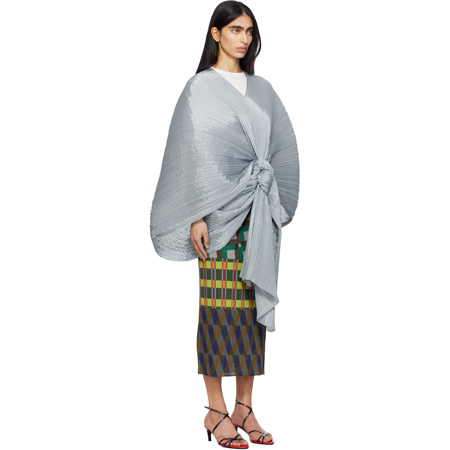  Pleats Please Issey Miyake Gray Madame-t Scarf 