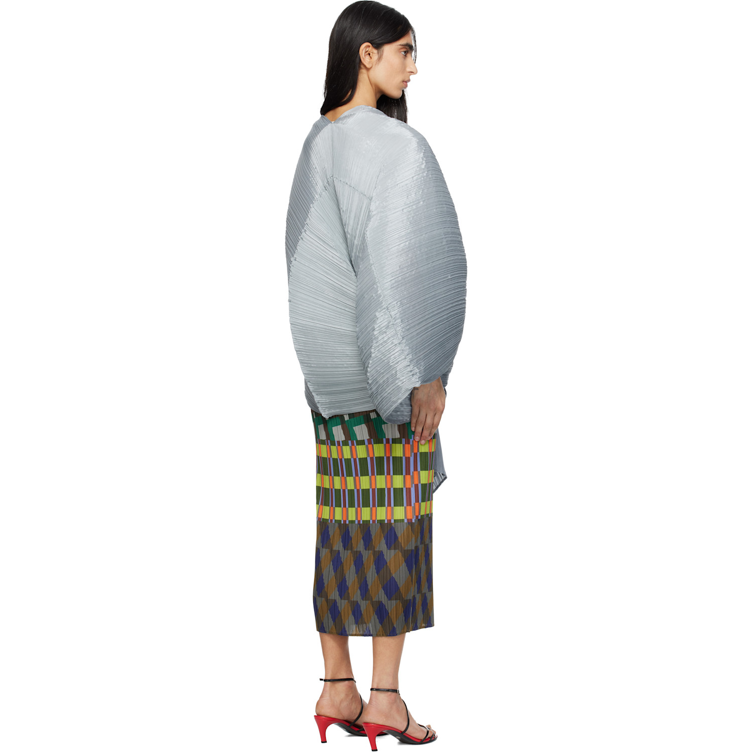  Pleats Please Issey Miyake Gray Madame-t Scarf 