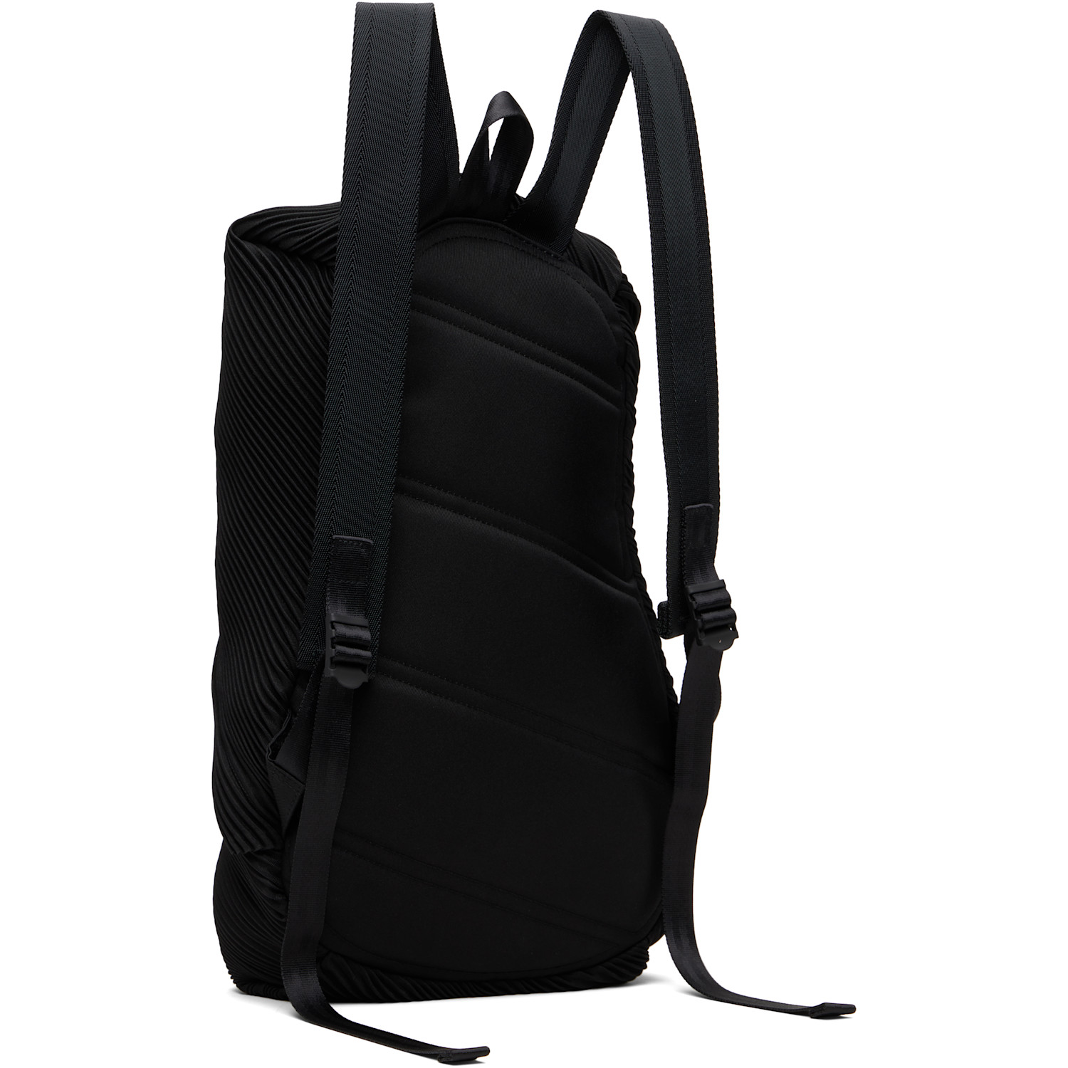  Pleats Please Issey Miyake Black Bias Pleats Backpack 