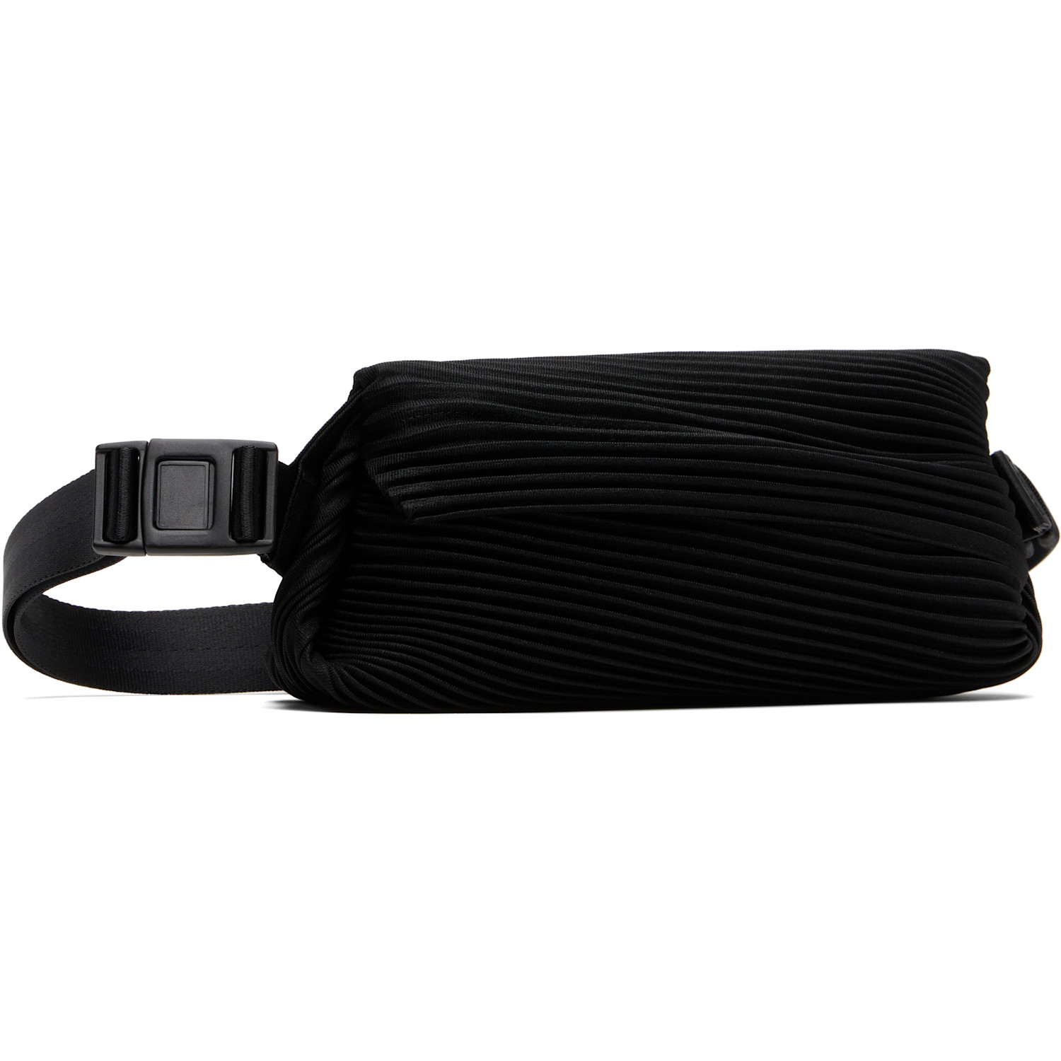  Pleats Please Issey Miyake Black Bias Pleats Waist Pouch 