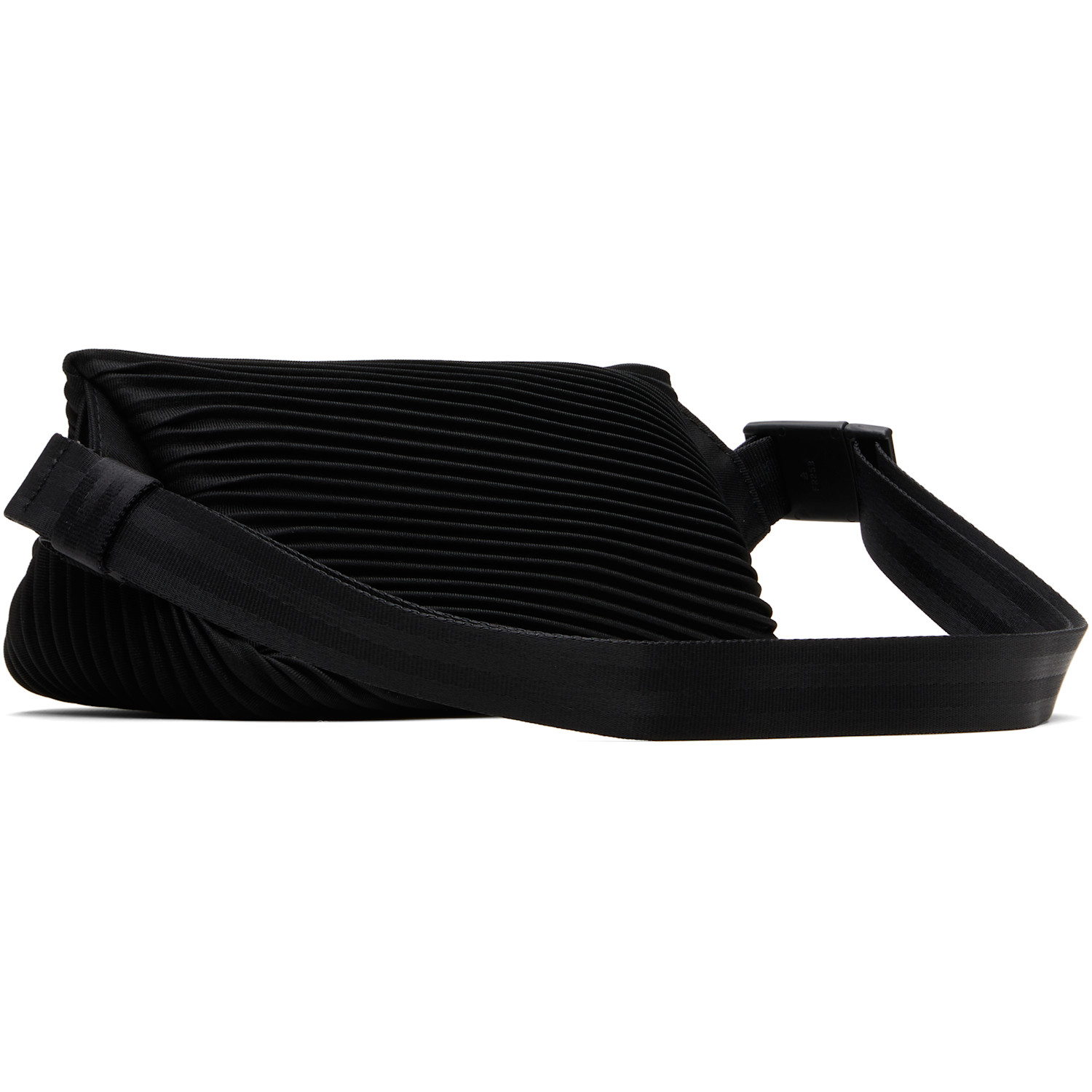 Pleats Please Issey Miyake Black Bias Pleats Waist Pouch 