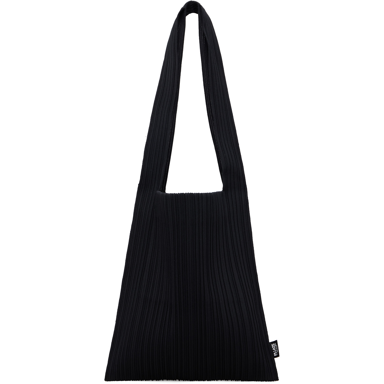 PLEATS PLEASE ISSEY MIYAKE Black Crepe Knit Tote