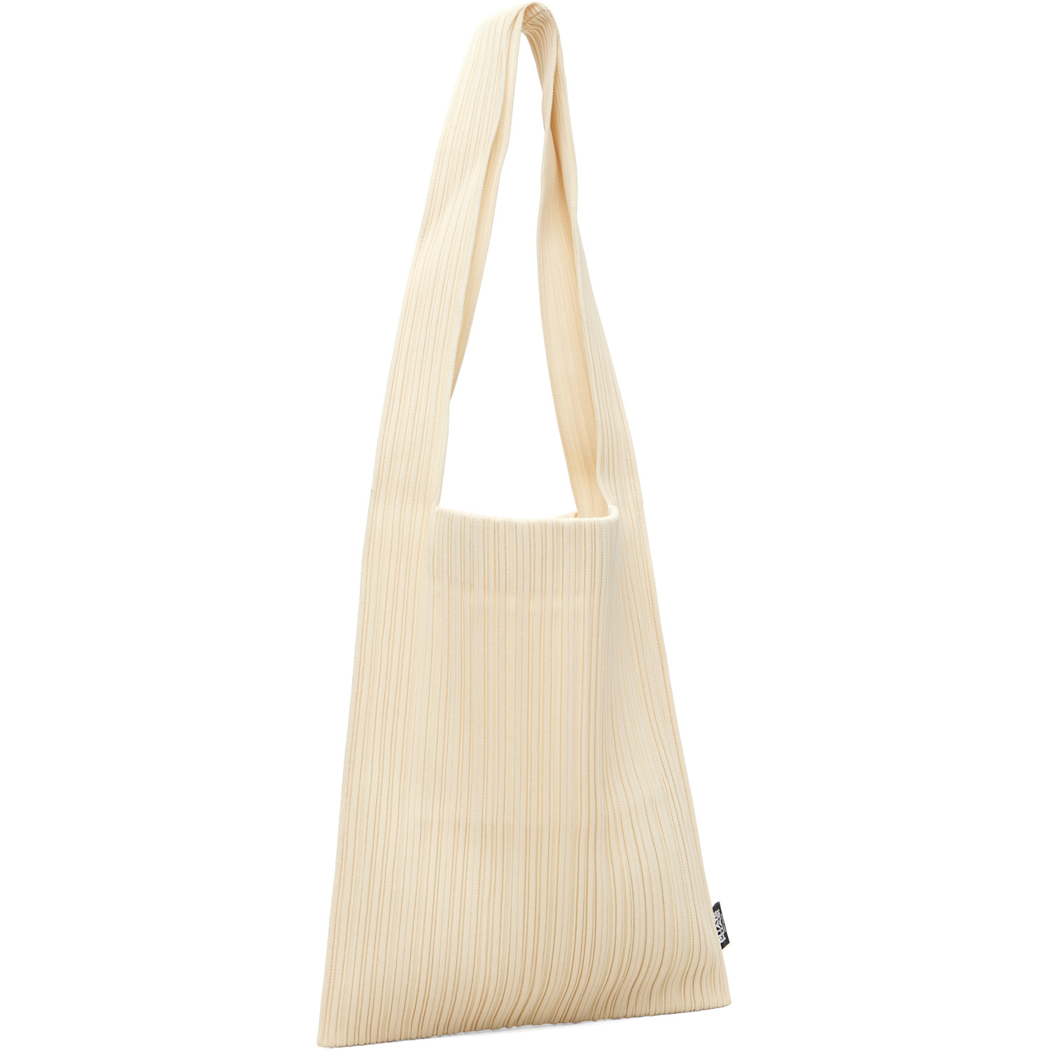  Pleats Please Issey Miyake Beige Crepe Knit Tote 