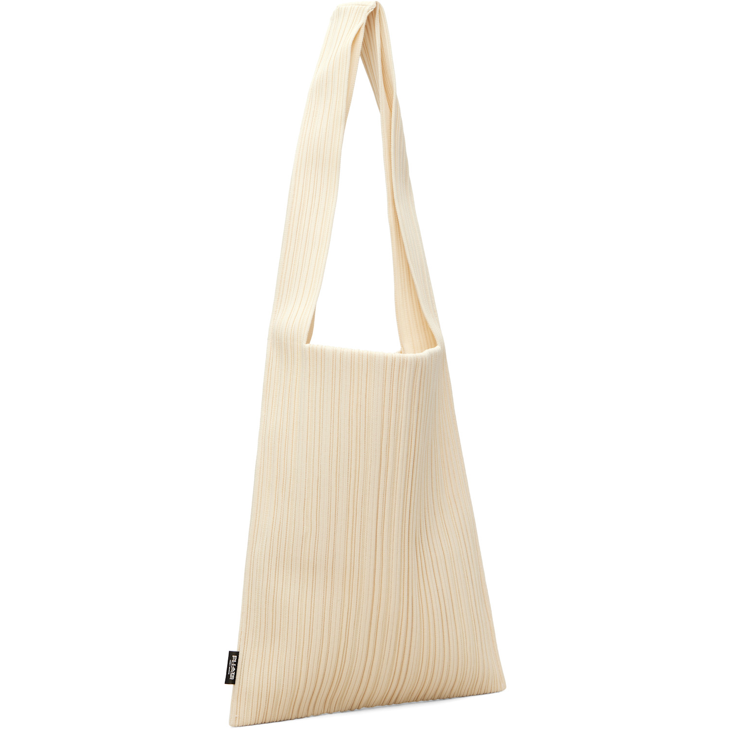  Pleats Please Issey Miyake Beige Crepe Knit Tote 
