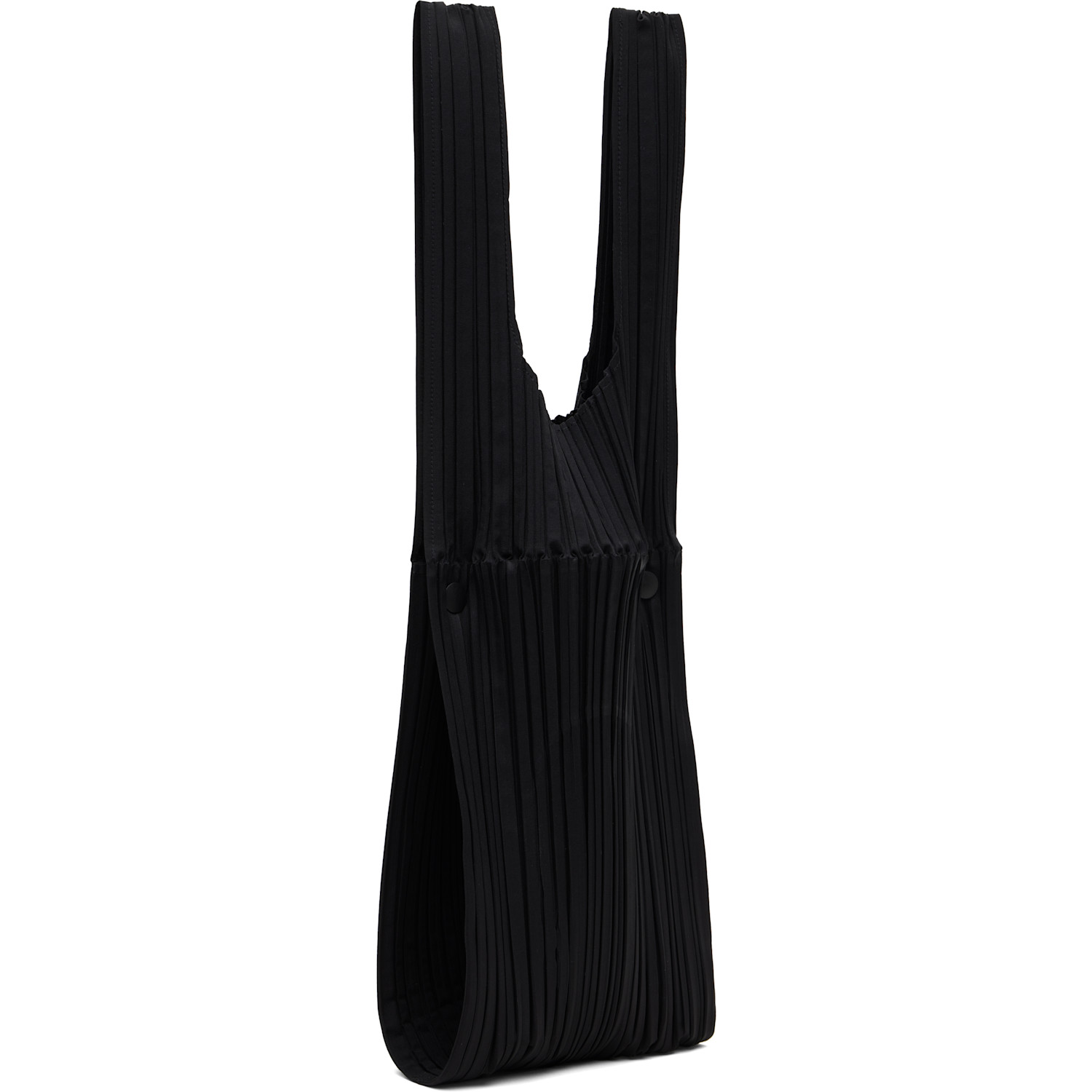  Pleats Please Issey Miyake Black Pleats Bridge Tote 