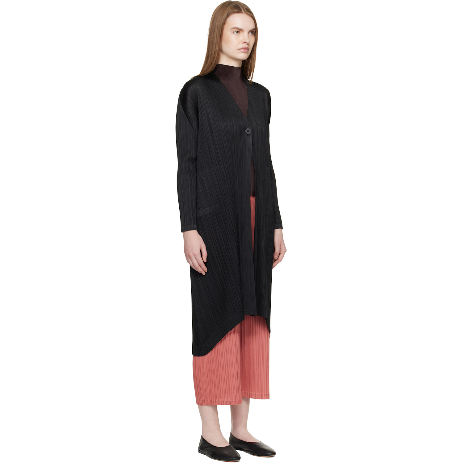  Pleats Please Issey Miyake Black Monthly Colors October Coat 