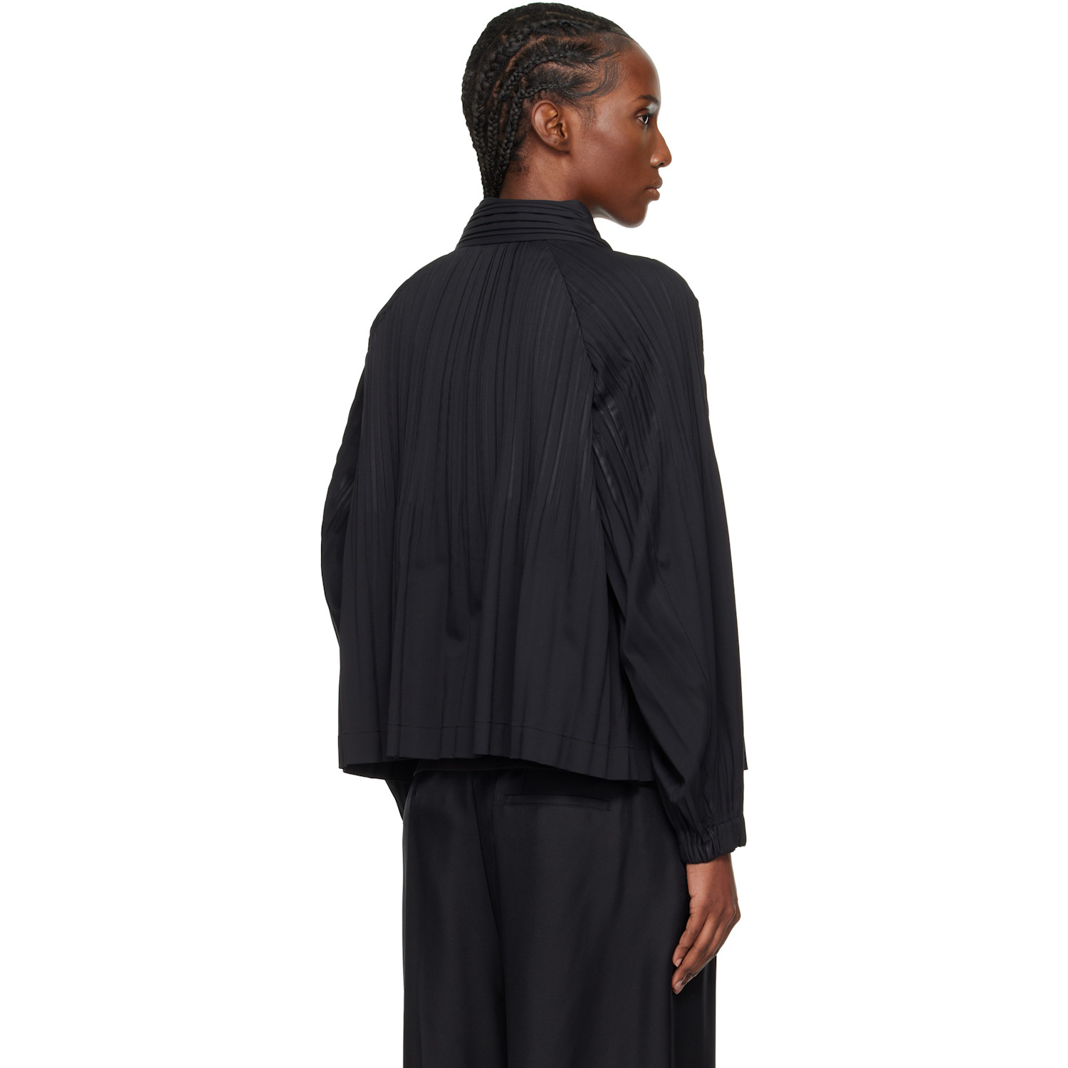  Pleats Please Issey Miyake Black Smooth Jacket 