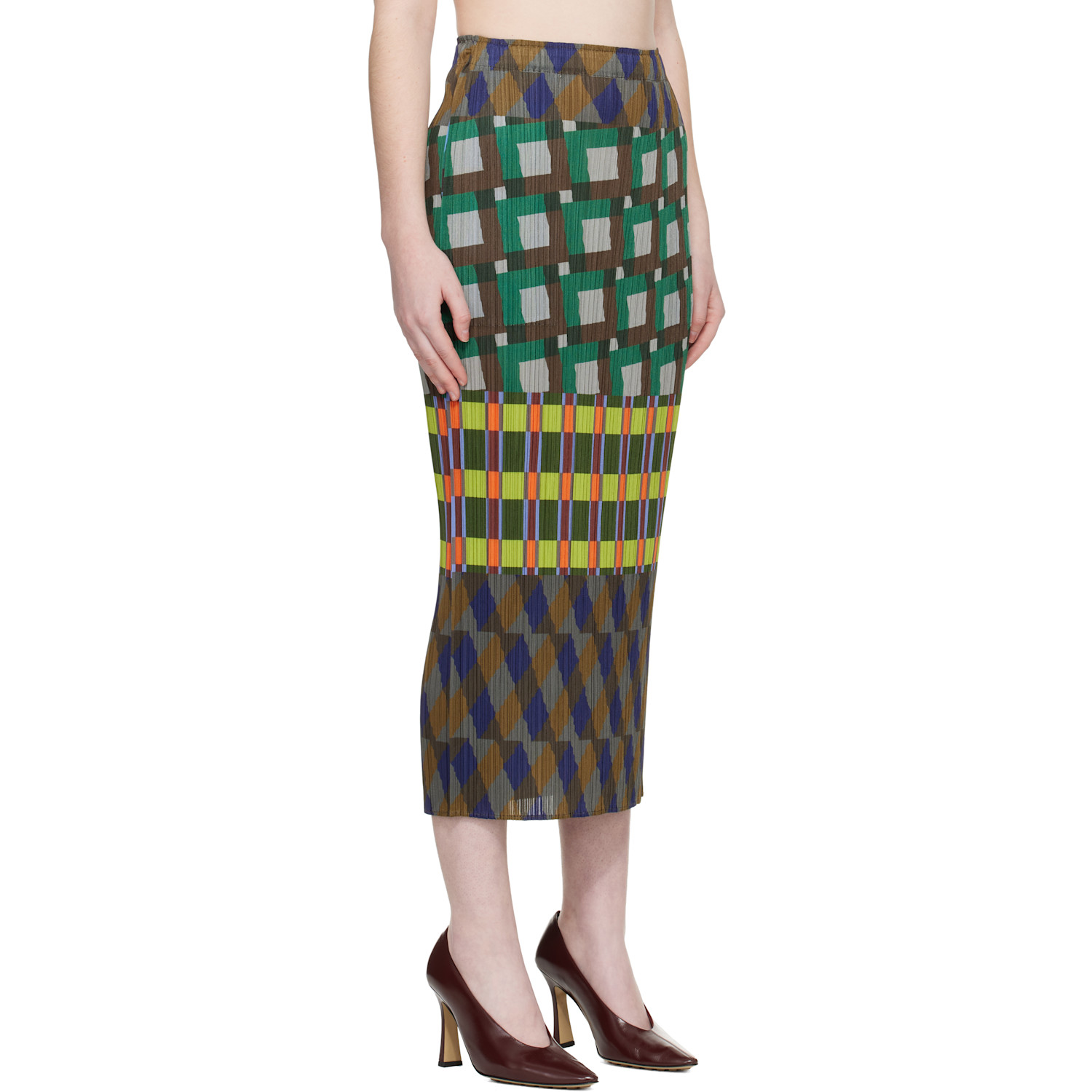  Pleats Please Issey Miyake Multicolor Harmony Maxi Skirt 