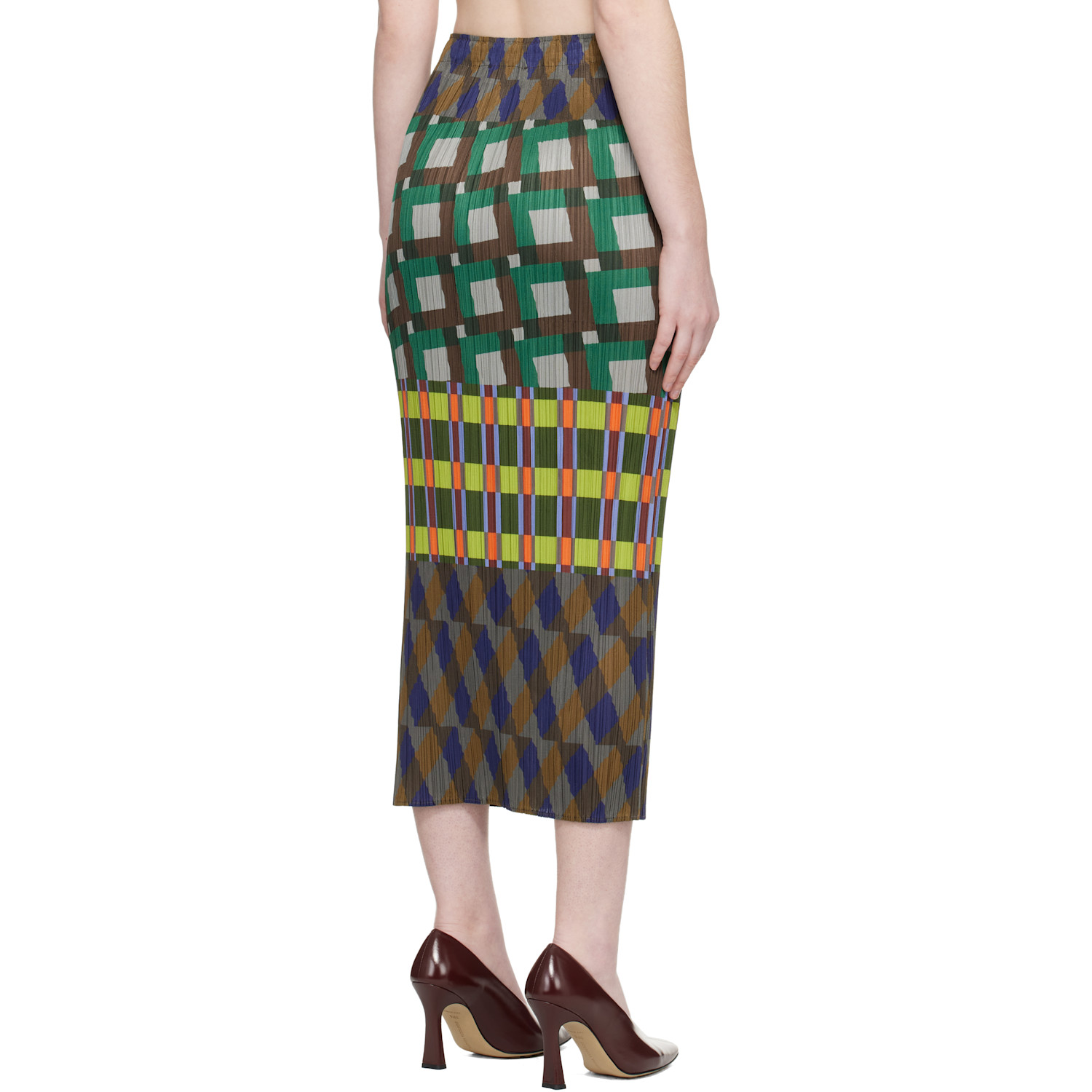  Pleats Please Issey Miyake Multicolor Harmony Maxi Skirt 