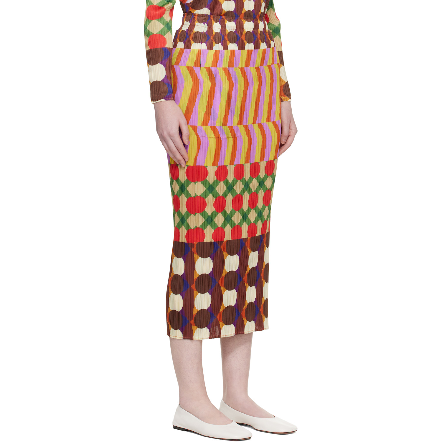  Pleats Please Issey Miyake Multicolor Harmony Maxi Skirt 