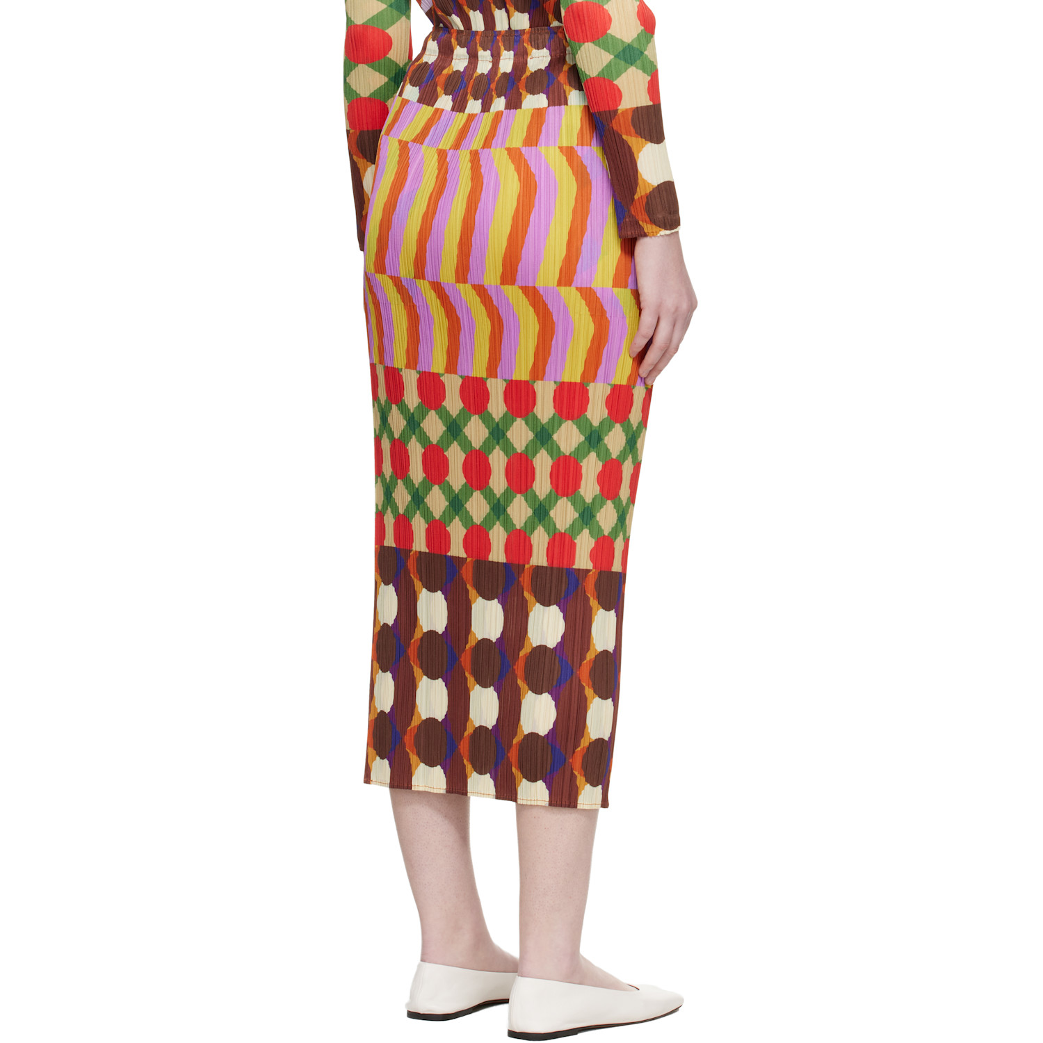  Pleats Please Issey Miyake Multicolor Harmony Maxi Skirt 