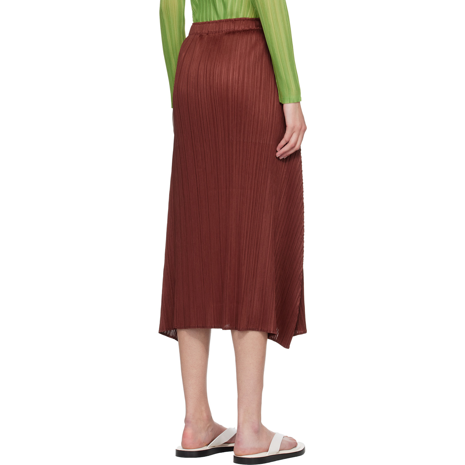  Pleats Please Issey Miyake Burgundy Monthly Colors October Maxi Skirt 